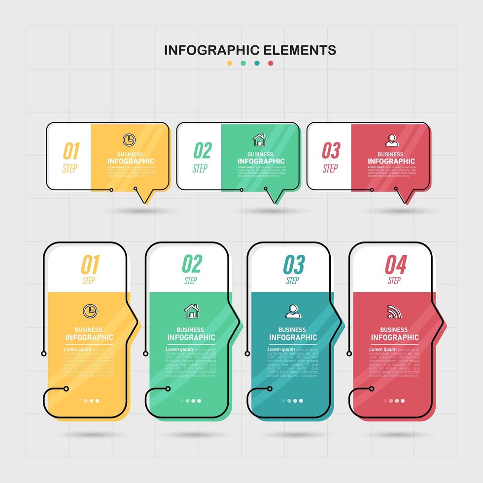 Infographics elements template set vector
