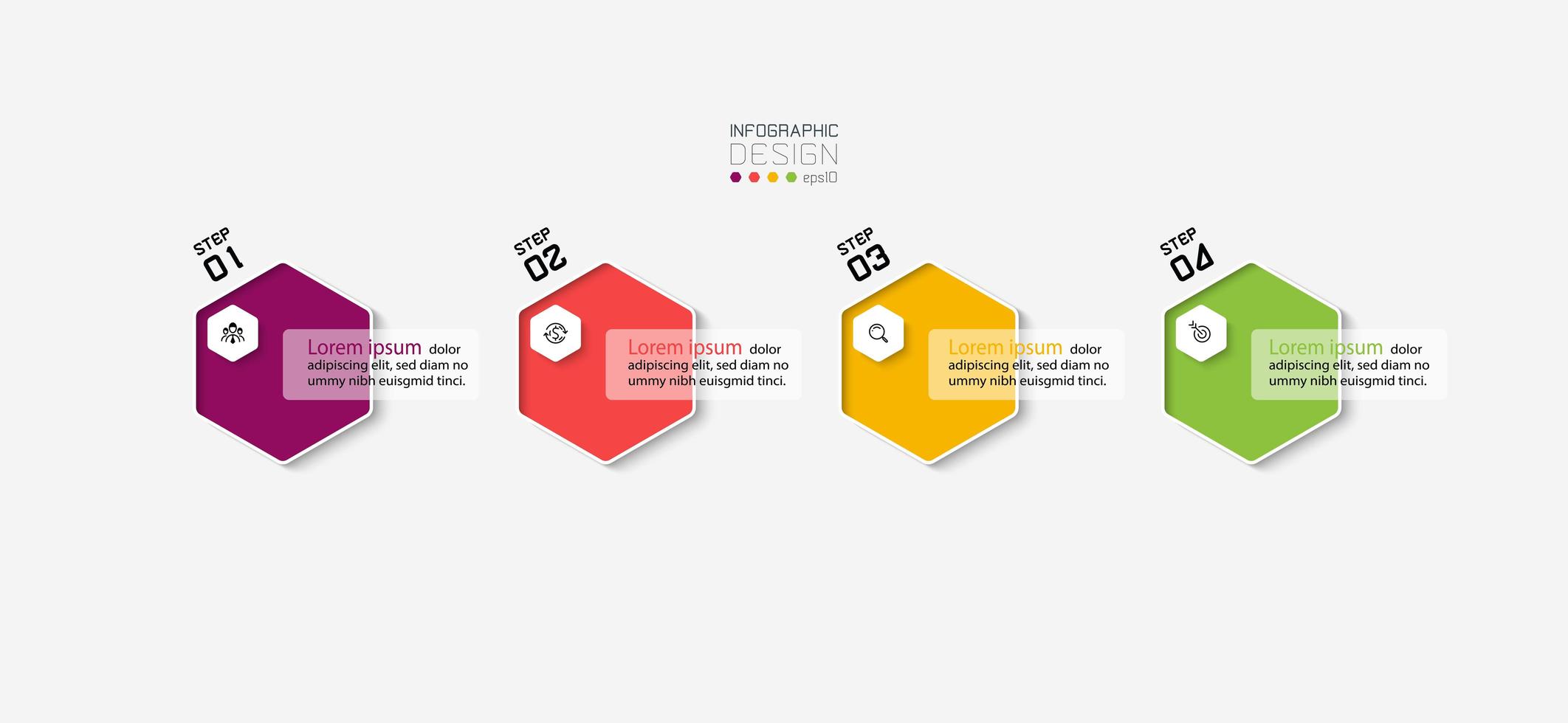 Hexagon modern infographic template design vector