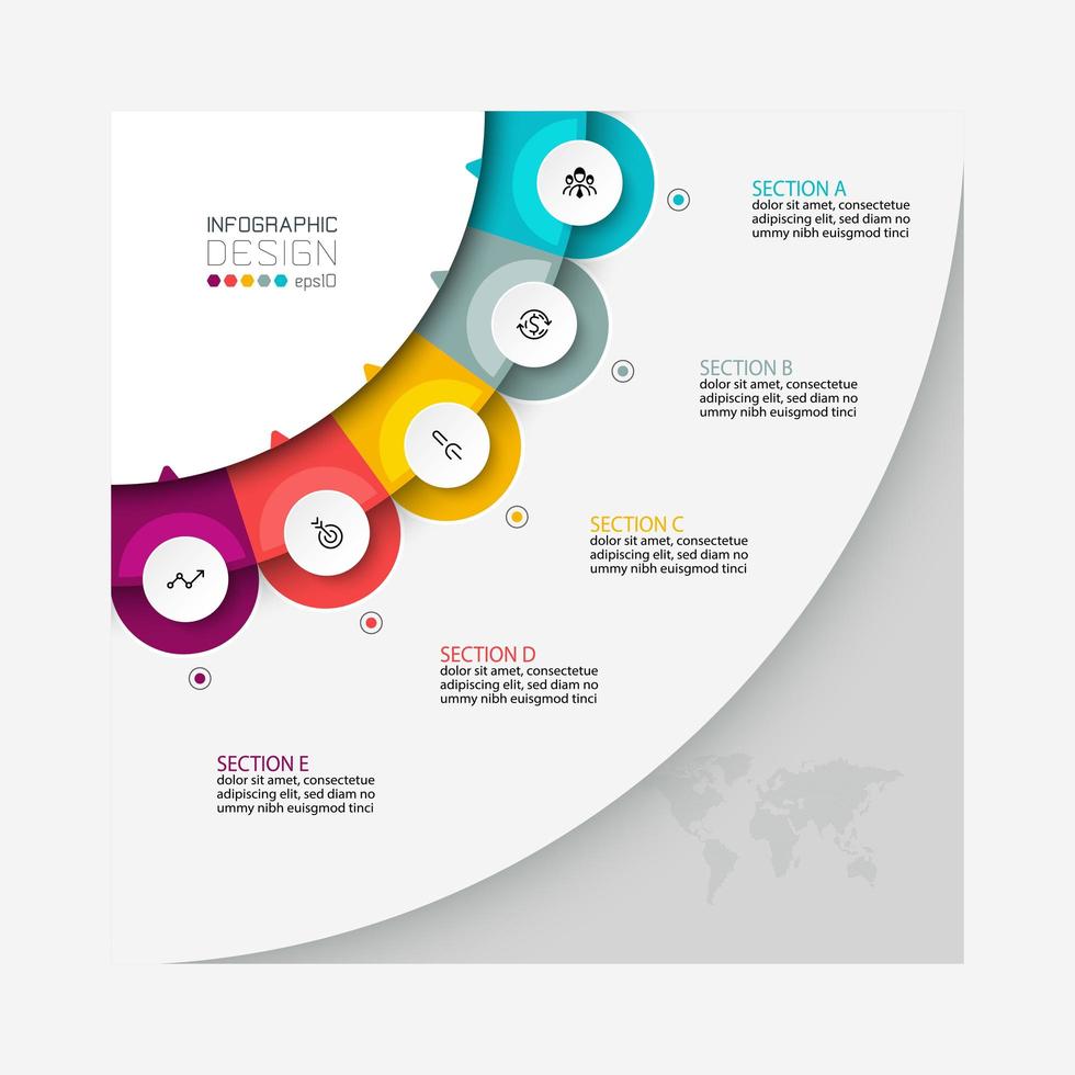 Modern infographic template design  vector