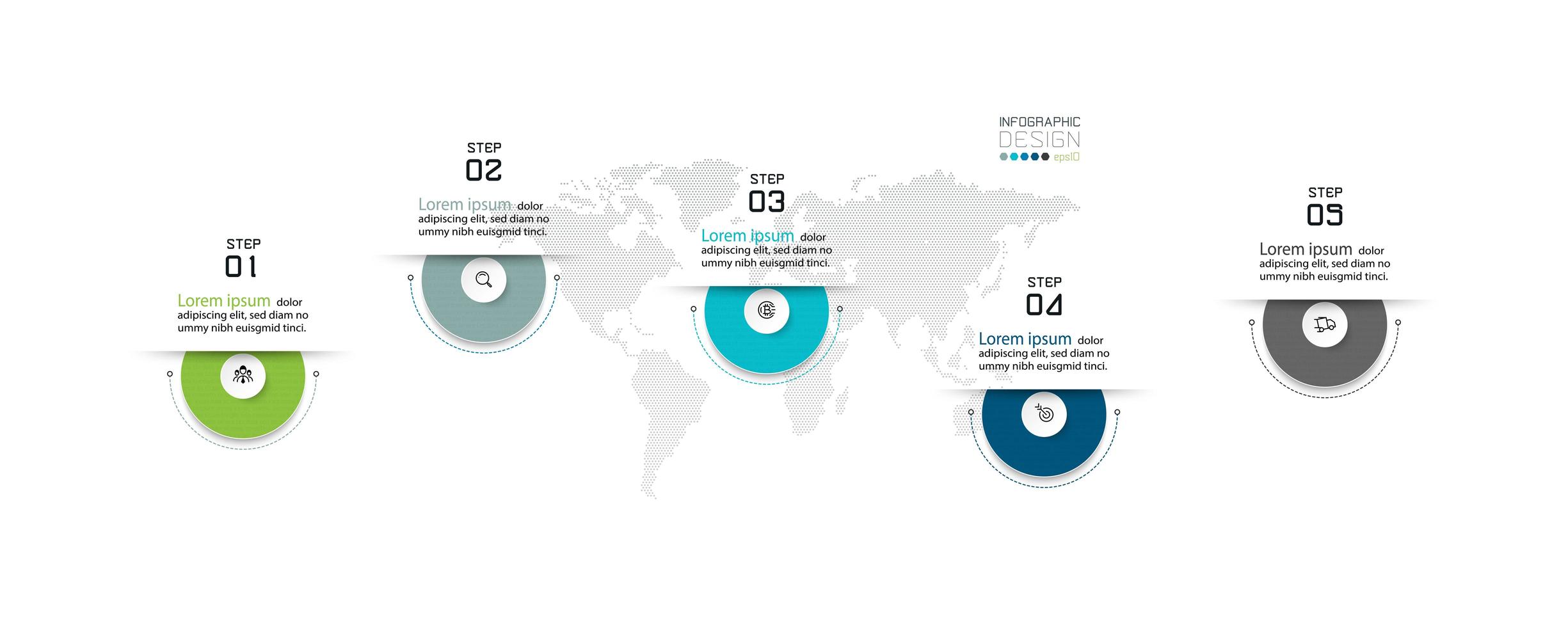 diseño de plantilla de infografía moderna con formas circulares vector