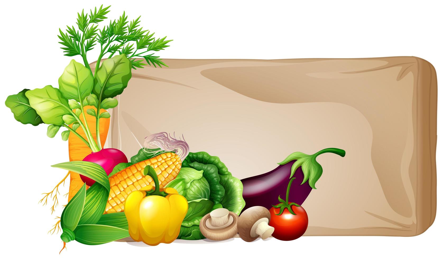 Frame design with fresh vegetables vector