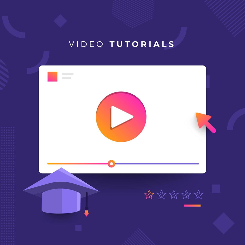 tutoriales en video en línea vector