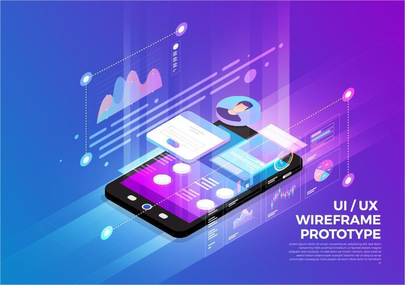 ux ui prototipo de estructura metálica vector