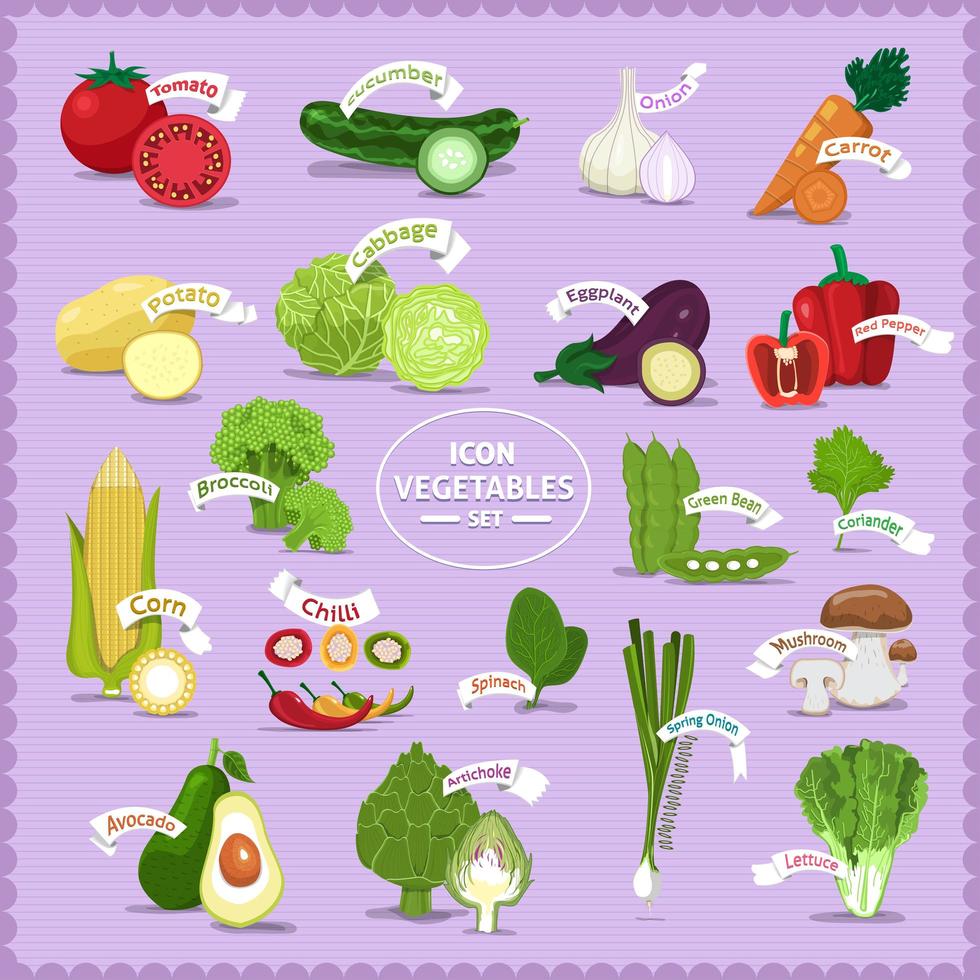 Vegetables cartoon design vector