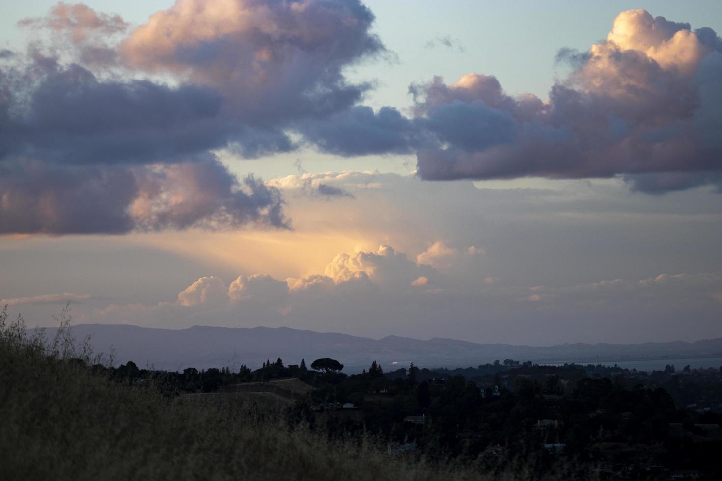 Colorful clouds at sunset photo