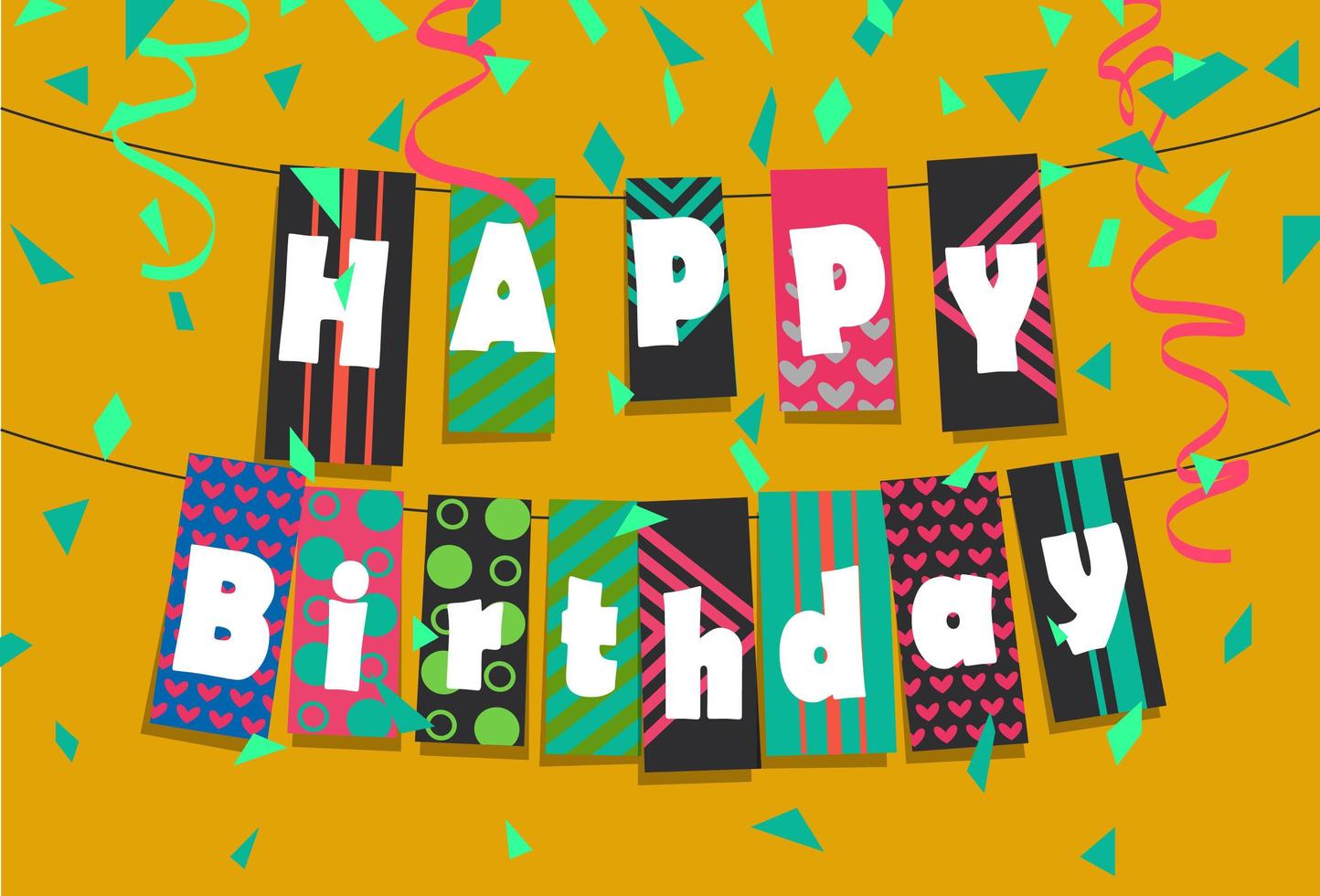 Happy Birthday Colorful Greeting Card vector