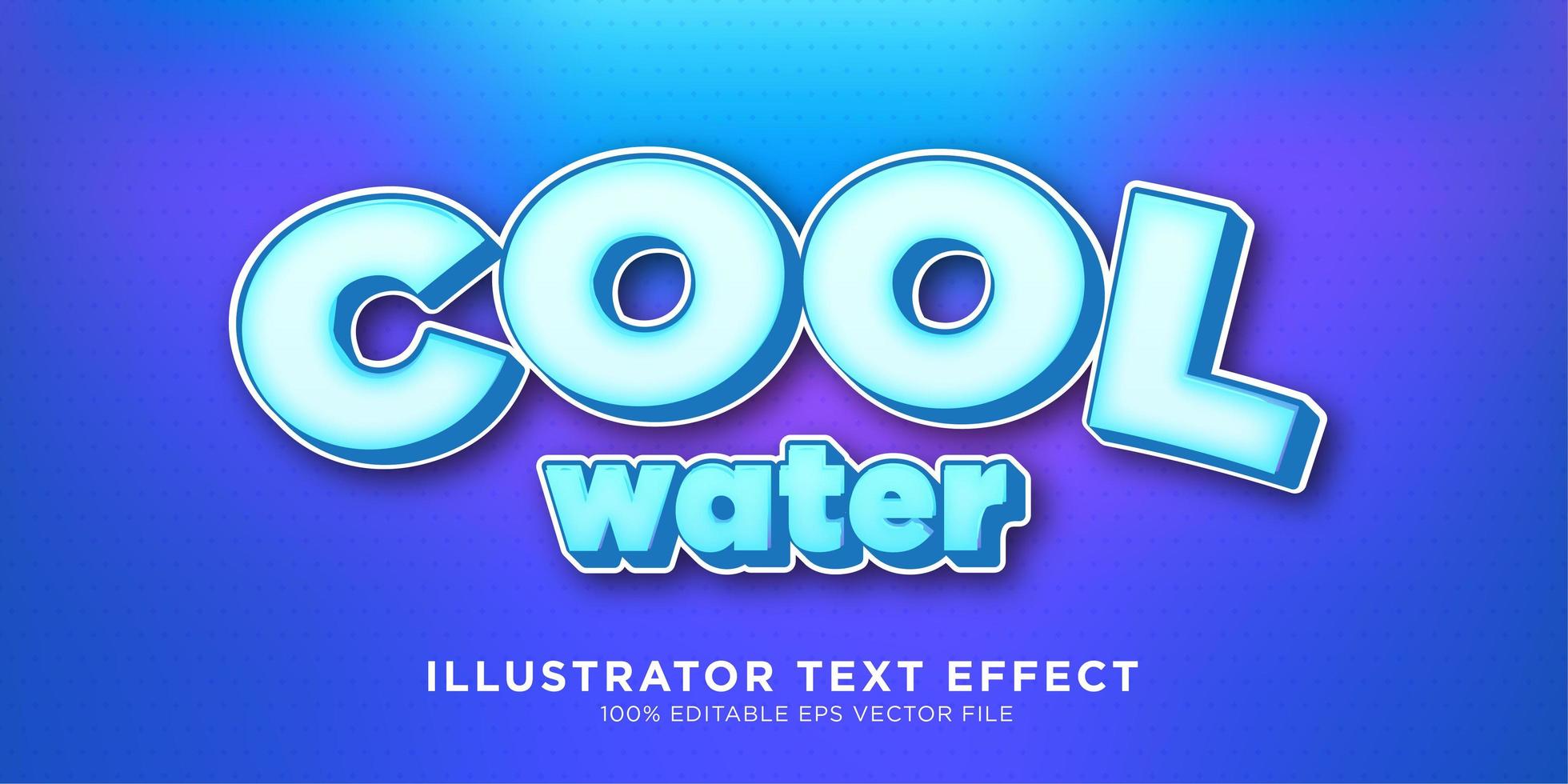 Cool Water Text Effect Design  vector