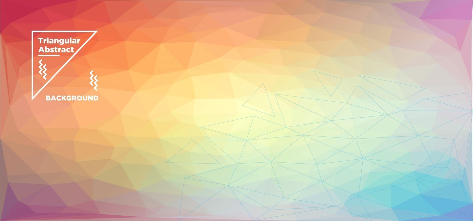 Fondo poligonal triangular degradado amarillo y rojo vector