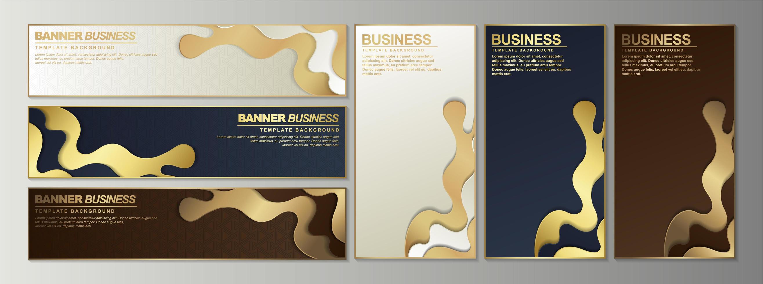 Luxury abstract banner design web template set vector