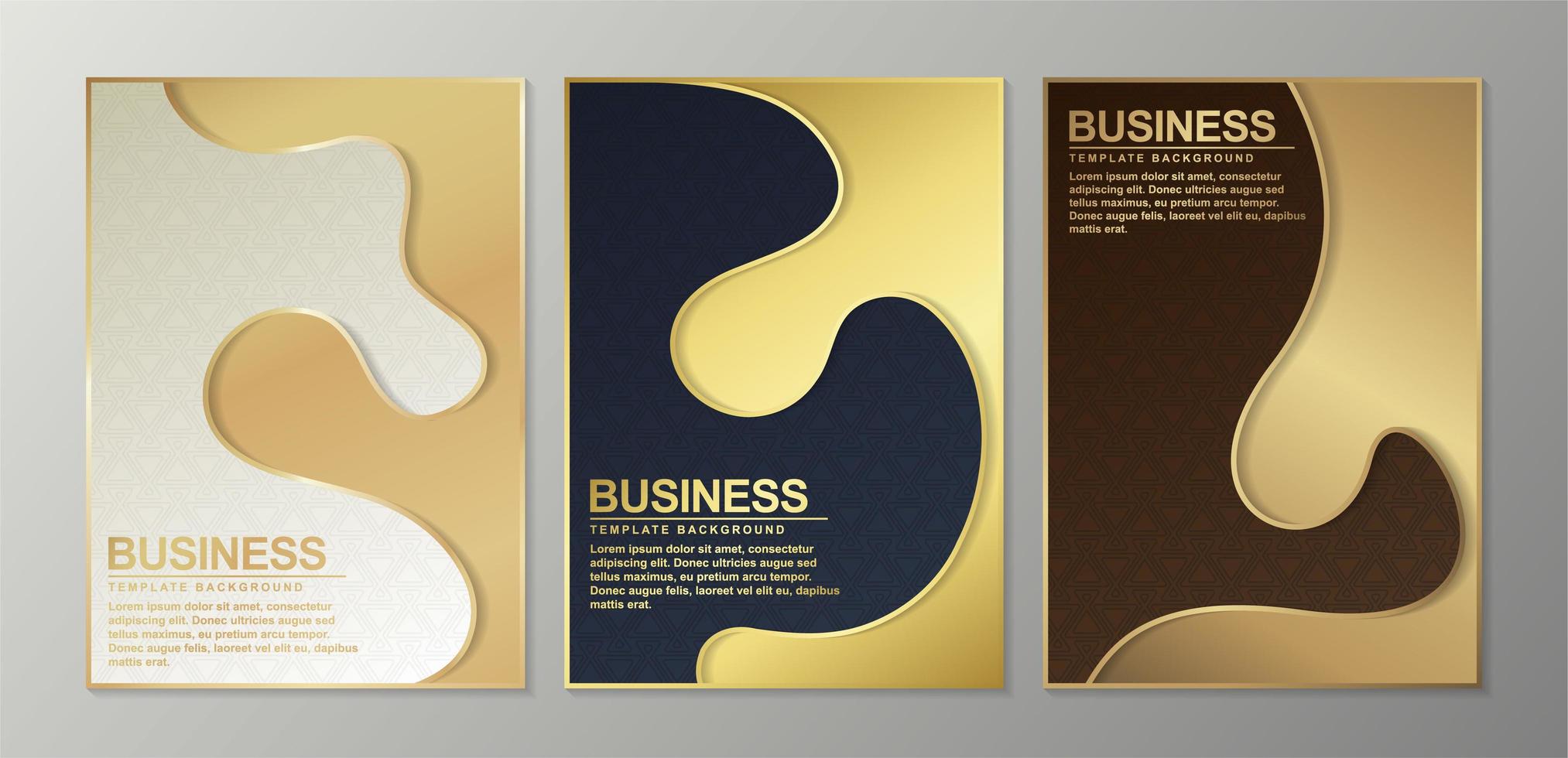 Minimal cover templates with gold shapes vector