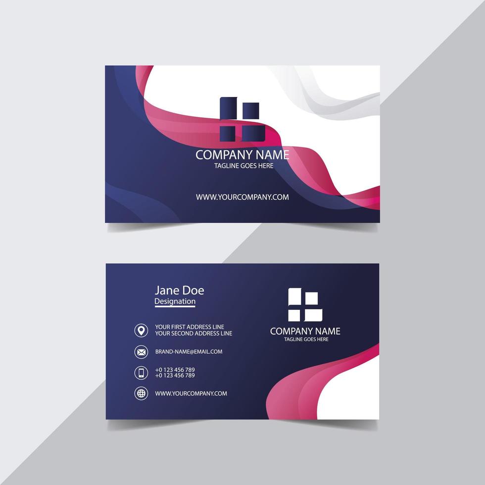 Wavy Abstract Shape Business Card Template vector