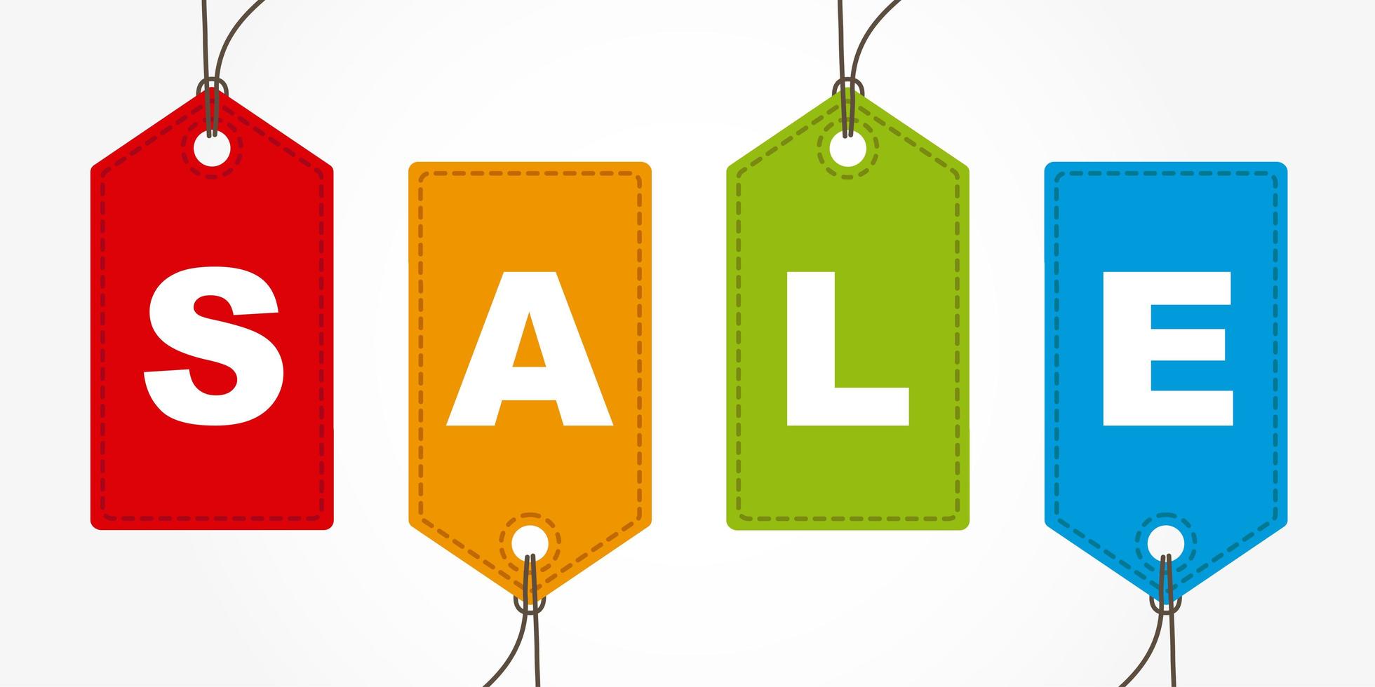 Shopping tags with SALE text vector