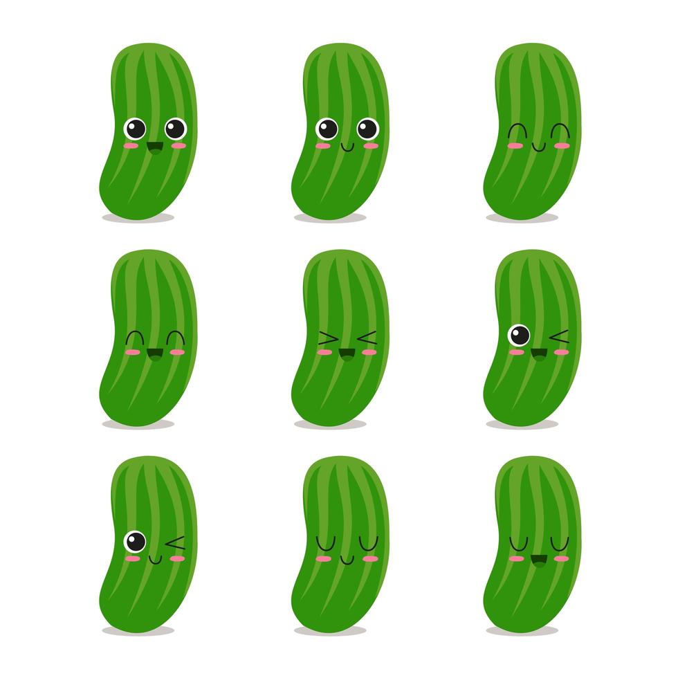 Cucumber character collection vector