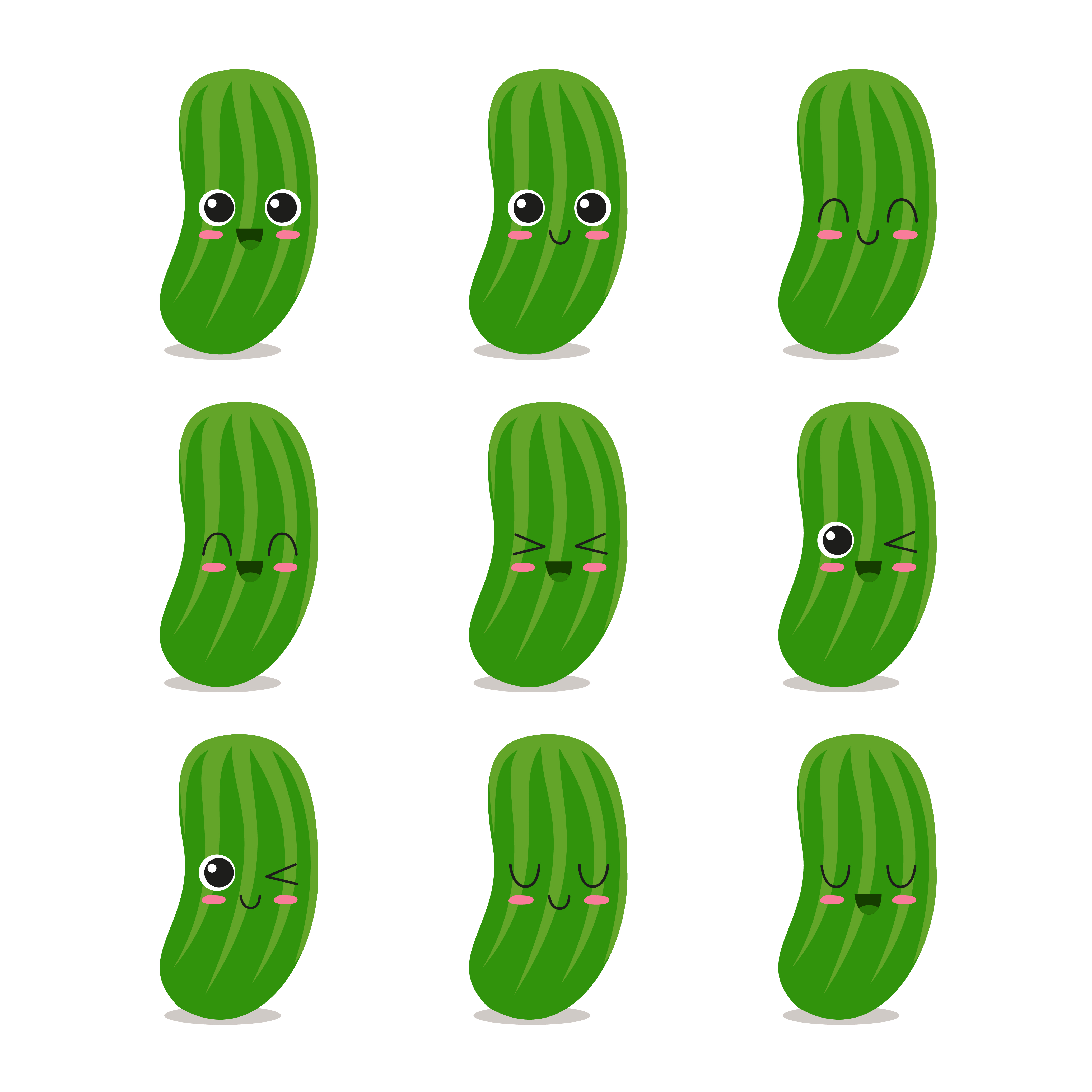 Download Cucumber character collection - Download Free Vectors ...