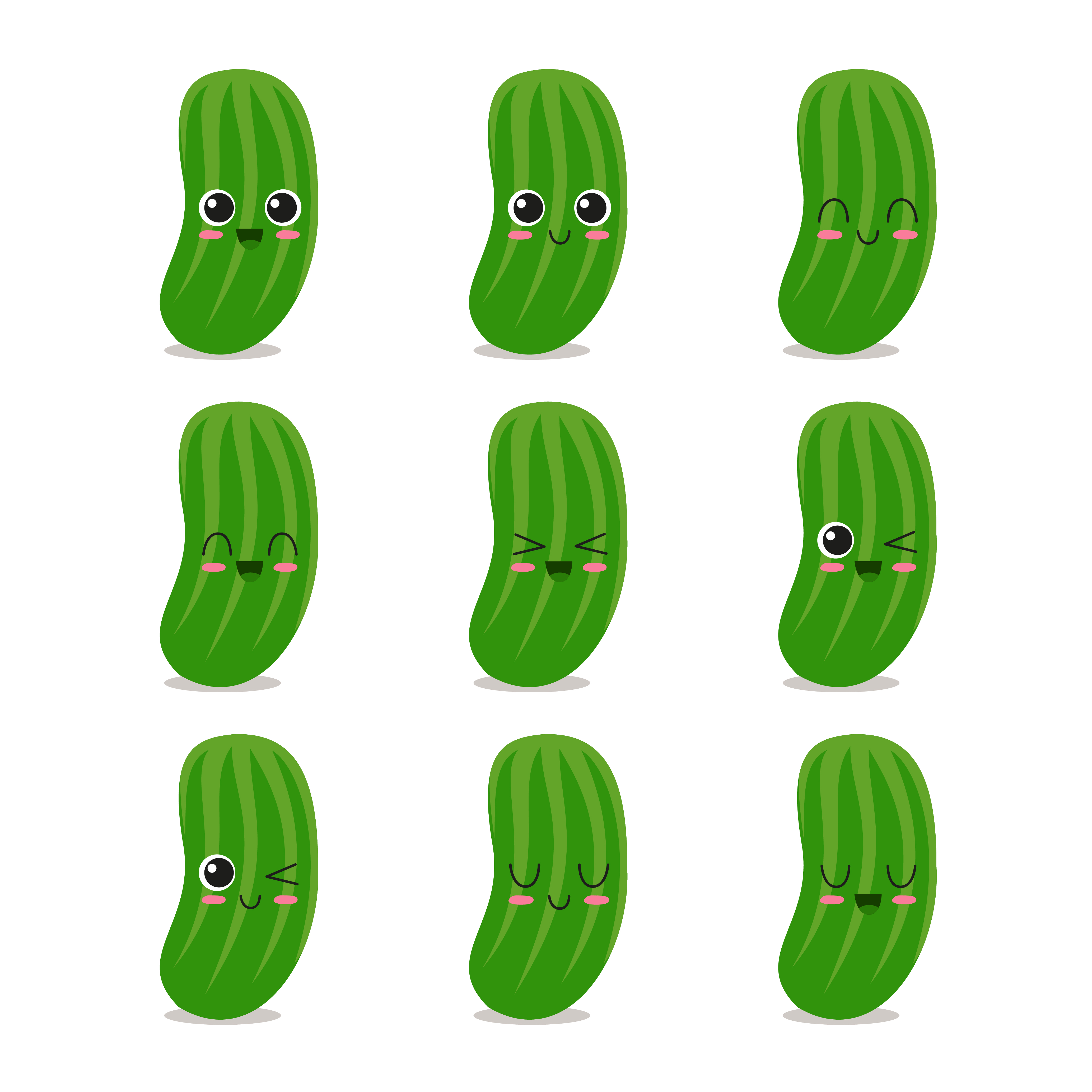 Download Cucumber character collection - Download Free Vectors, Clipart Graphics & Vector Art