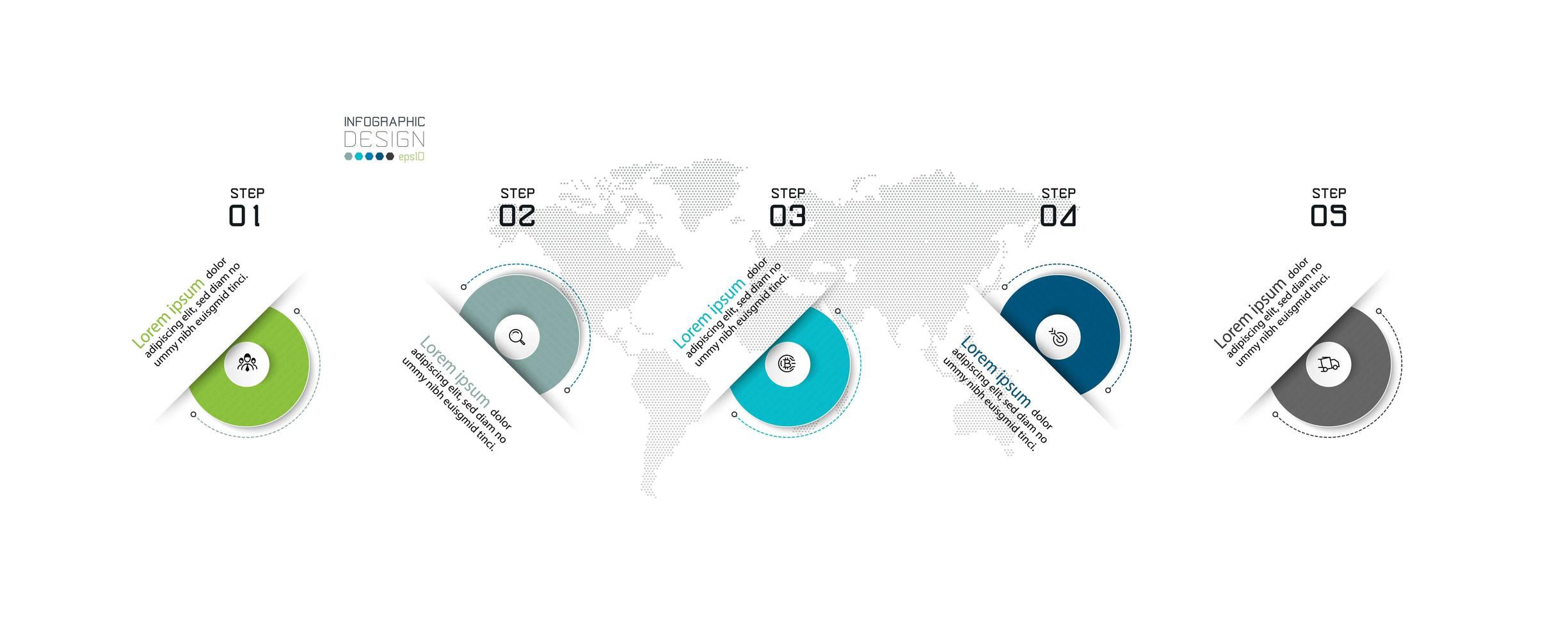 diseño infográfico circular paso a paso vector