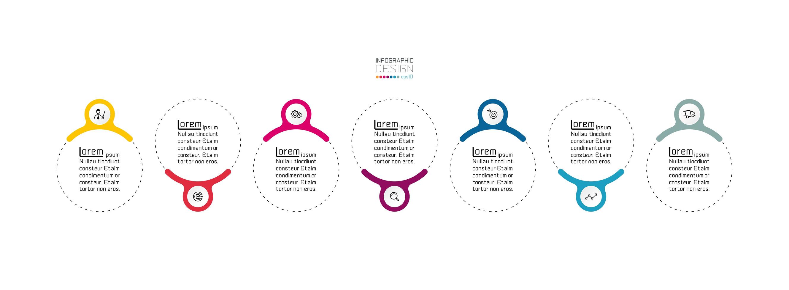 Modern circles, infographic design template vector