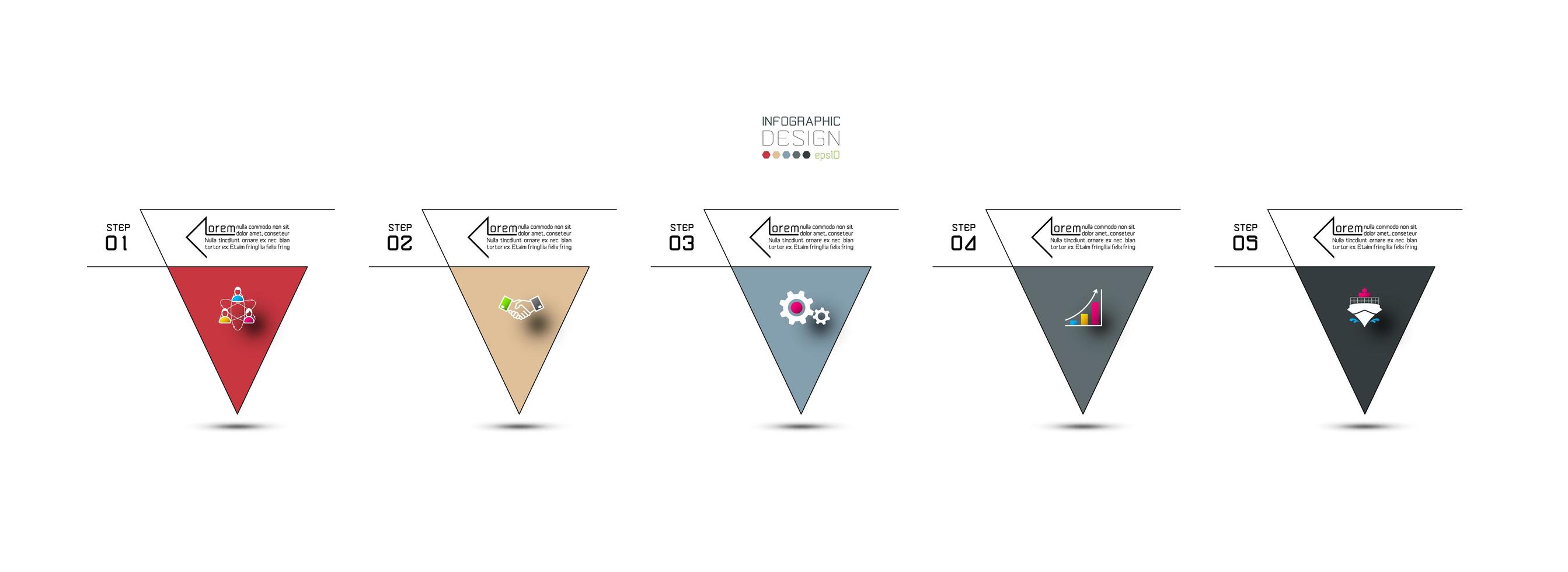 Modern triangles, infographic design template vector