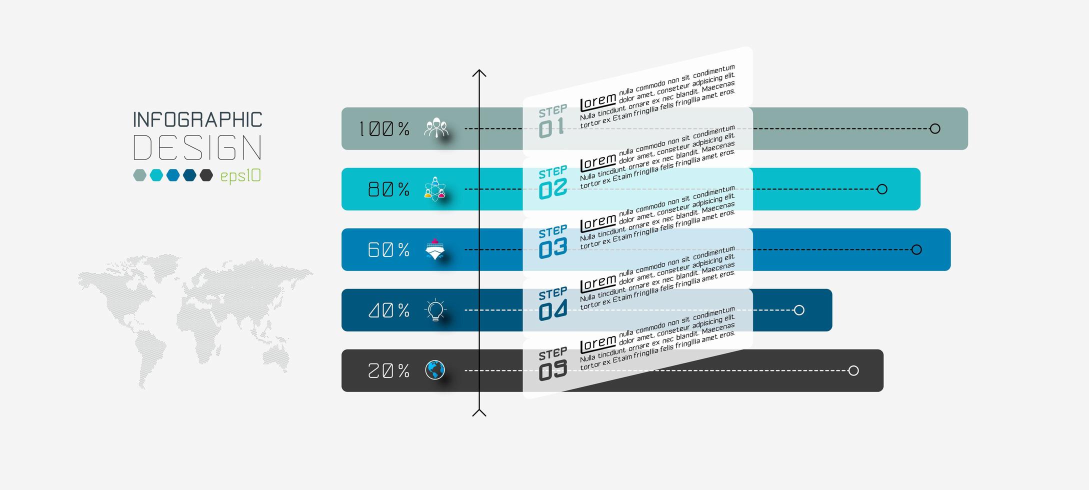 porcentaje de plantilla de infografía vector