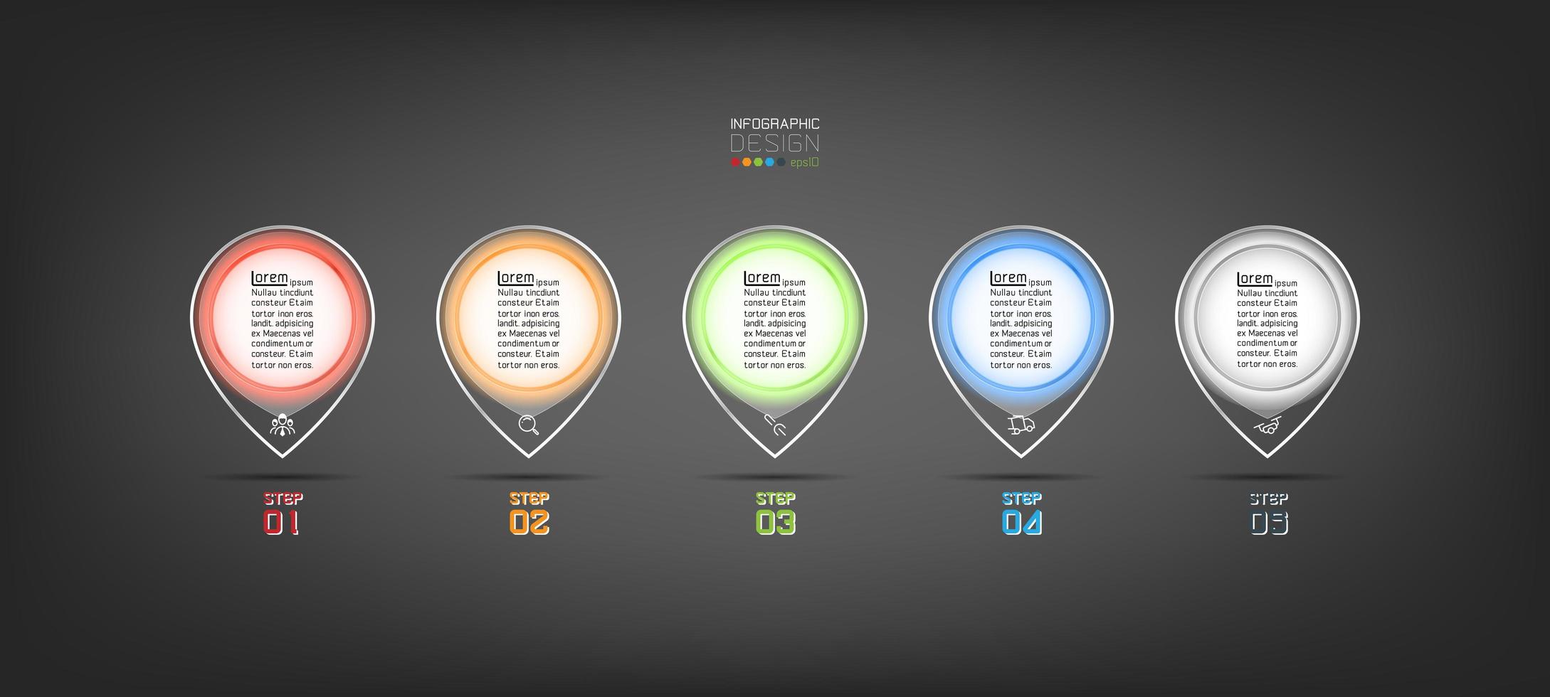 Point glass modern infographic design vector