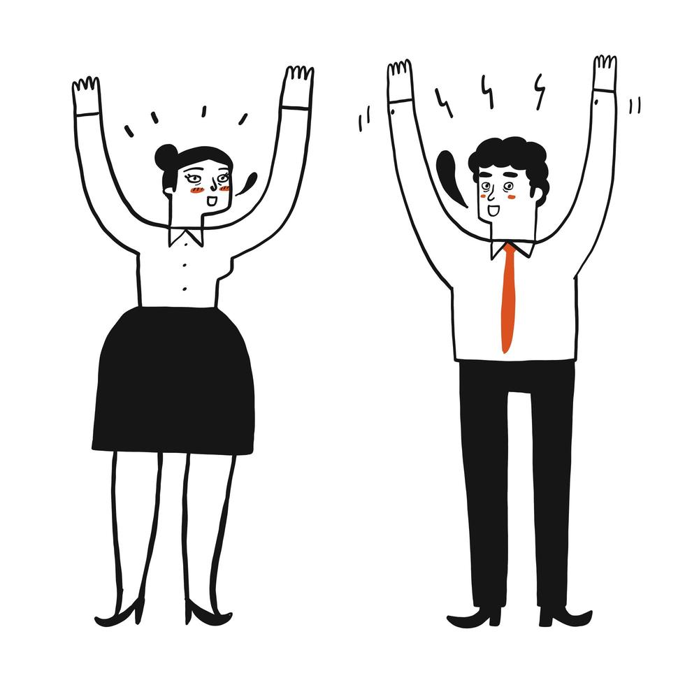 People raising their hands vector