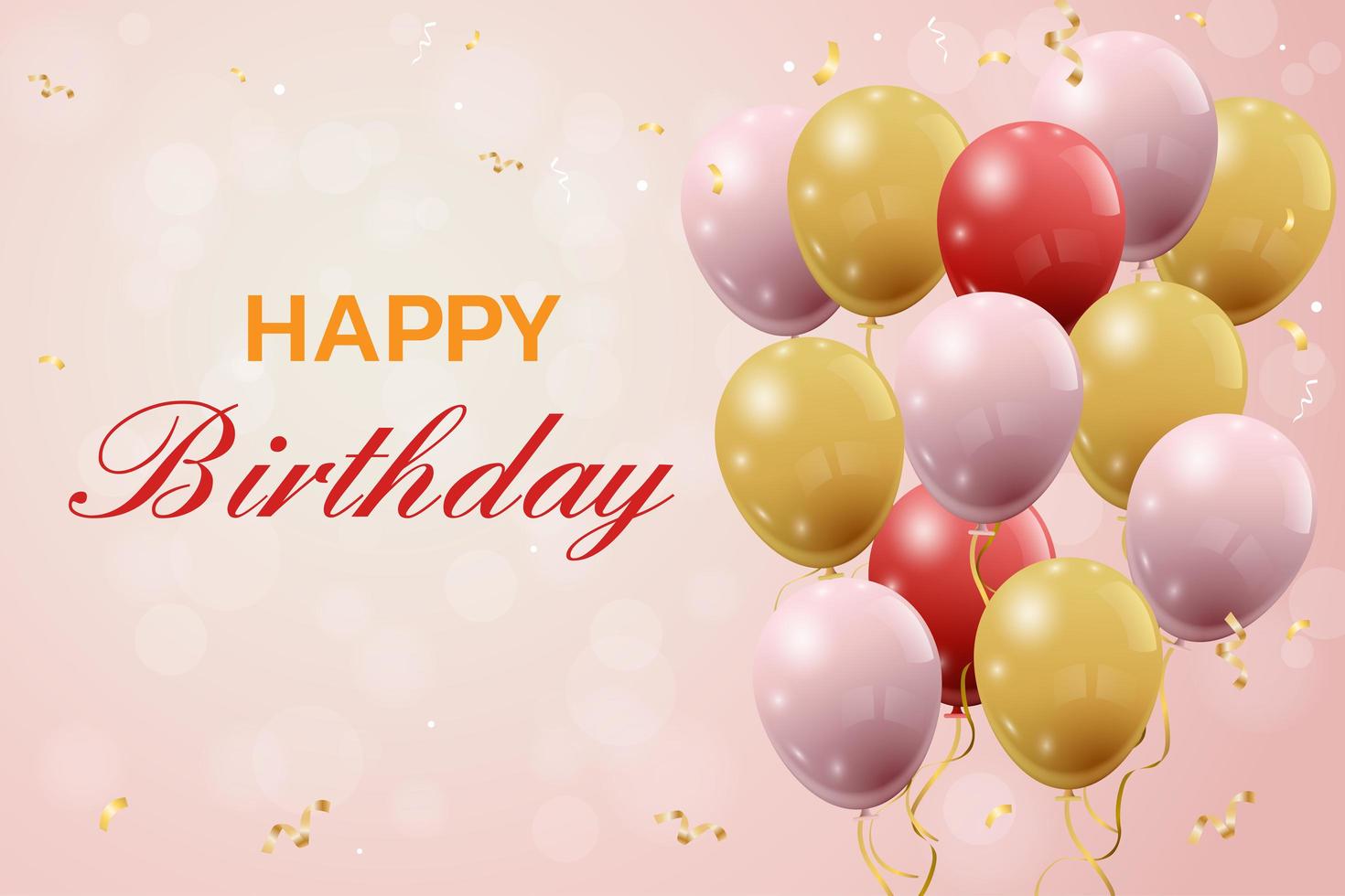 Happy Birthday Greeting with Balloons vector