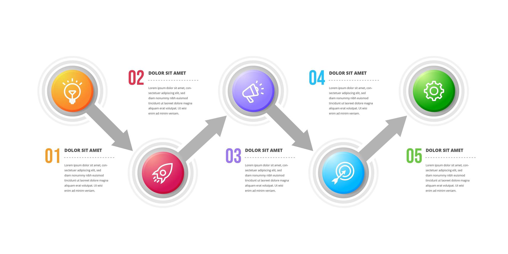 elementos de diseño de infografía circular creativa vector