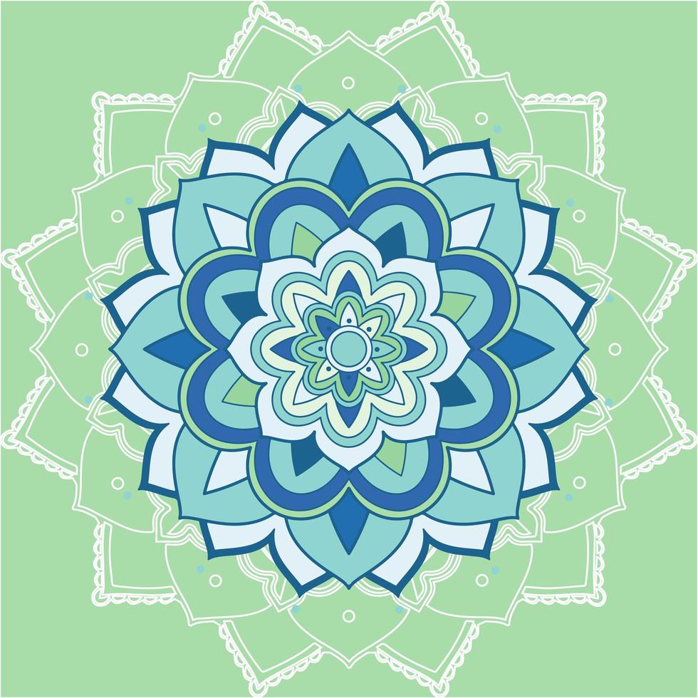 patrón de mandala sobre fondo verde vector