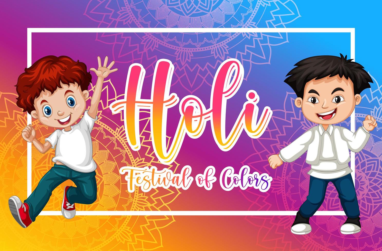 Happy Holi Festival Poster Design with Colorful Background vector