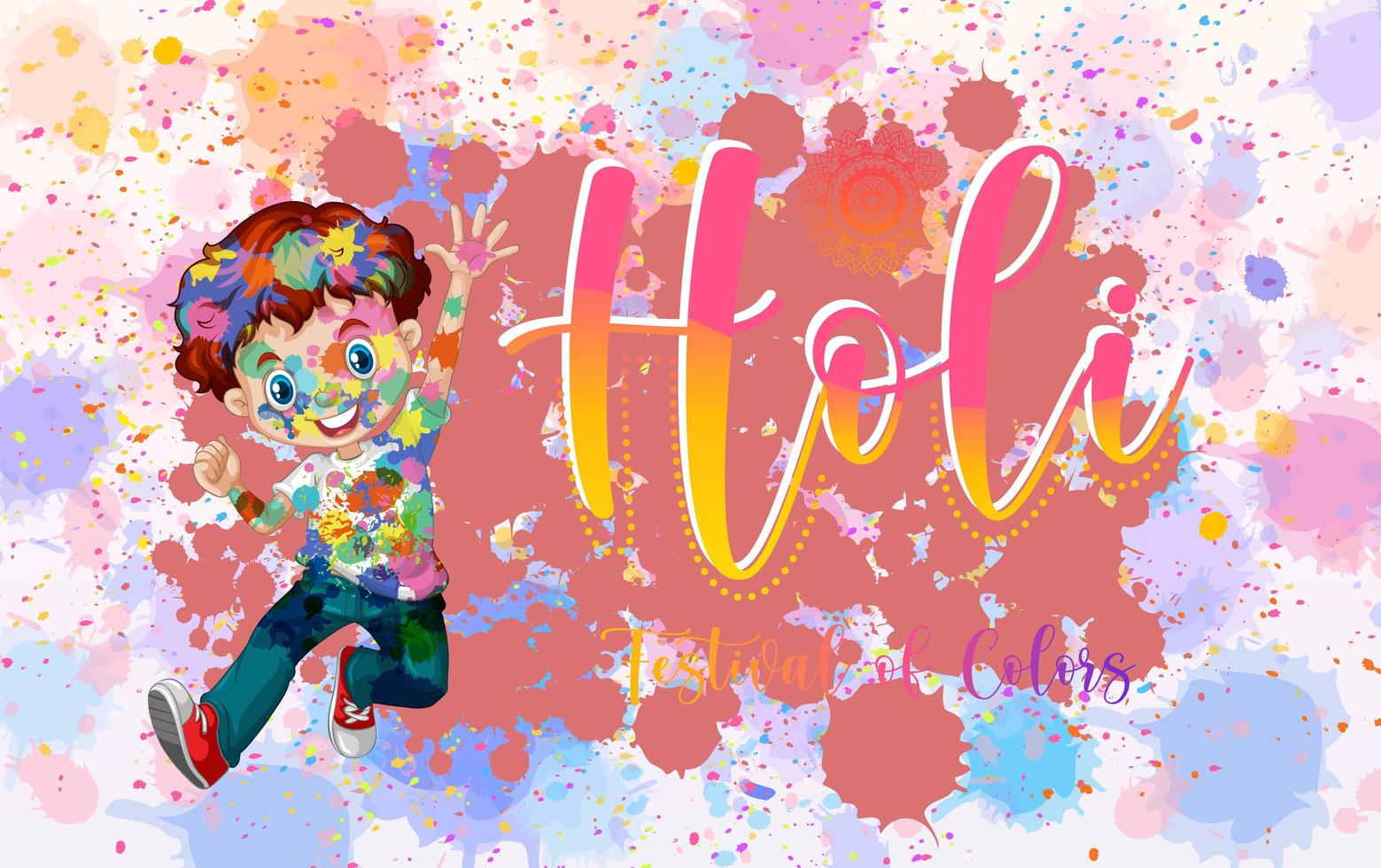 Happy Holi Festival Poster Design with Colorful Background vector
