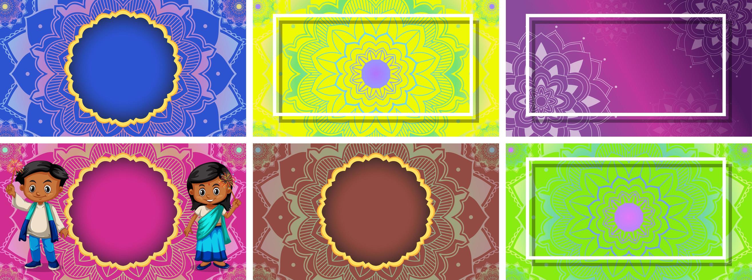 plantilla de fondo con diseños de mandala vector