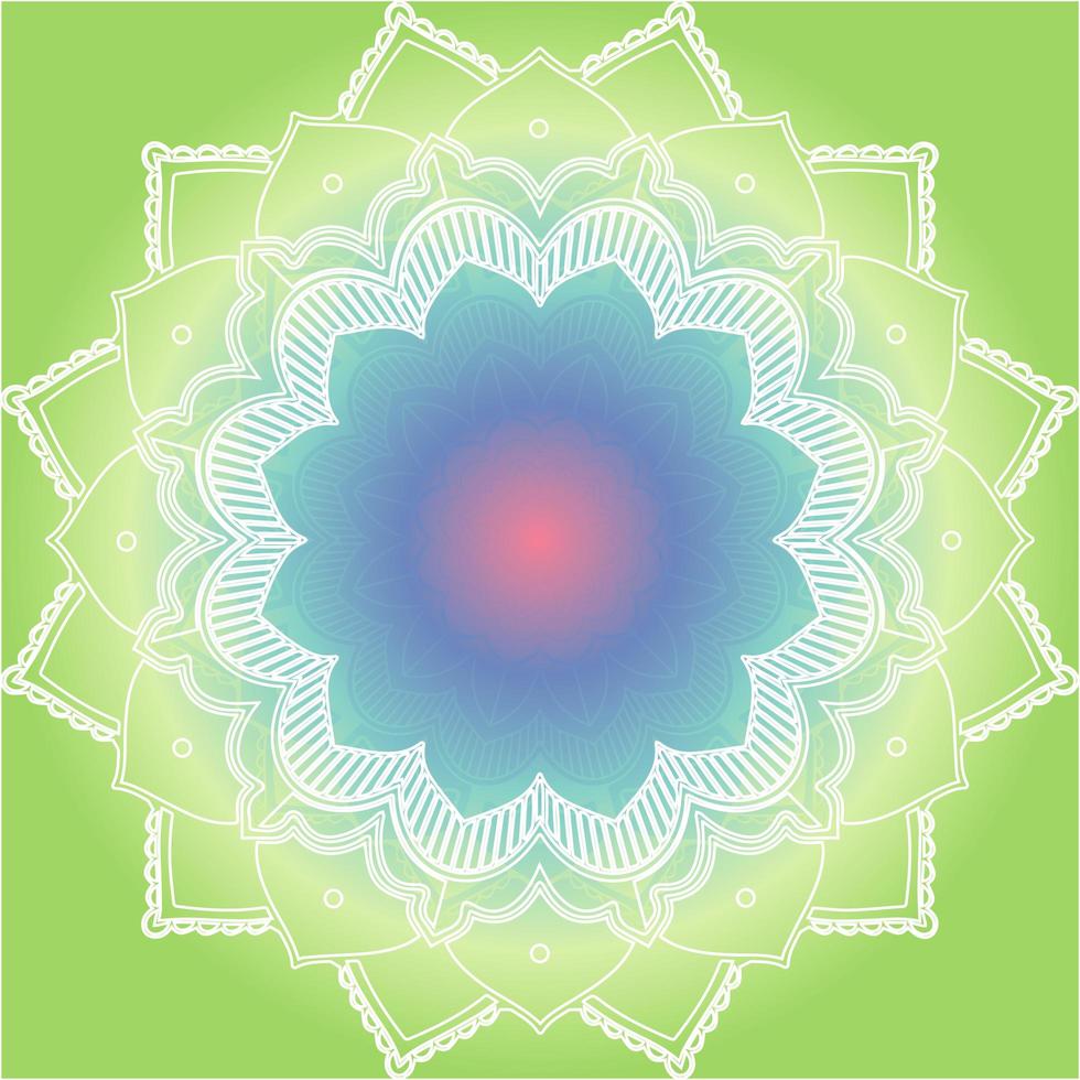 Mandala Pattern on Lime Green Background vector