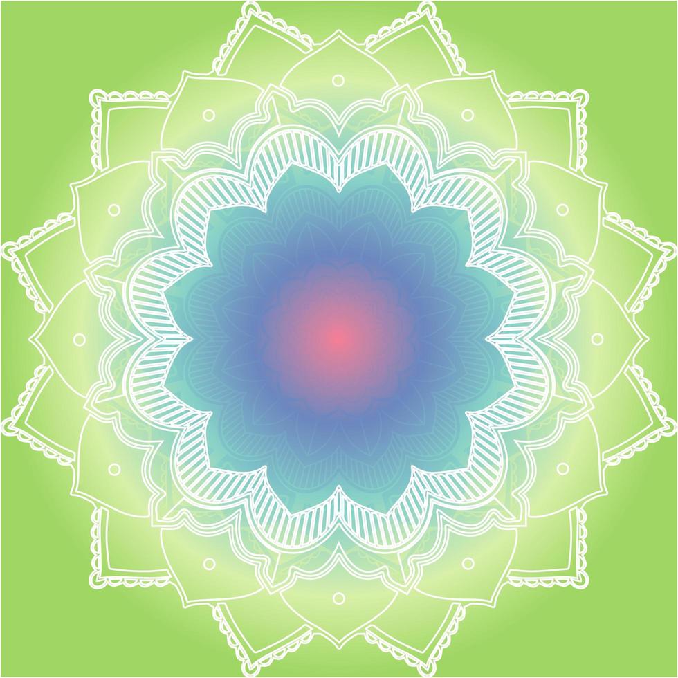 Mandala Pattern on Lime Green Background vector