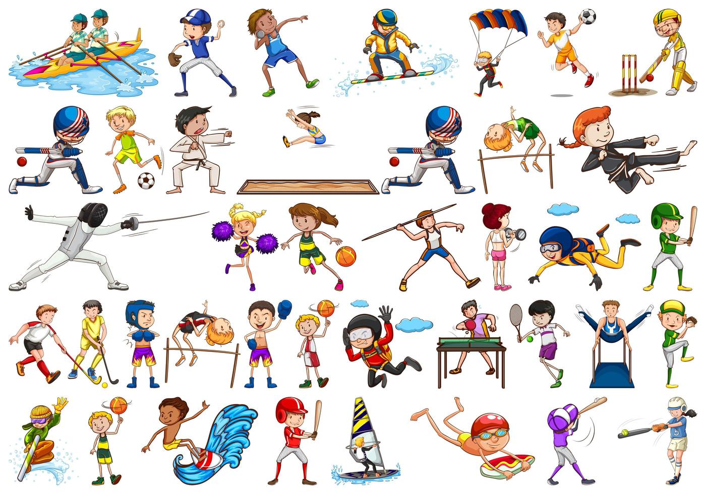 actividades deportivas de niños, niñas, niños, atletas vector