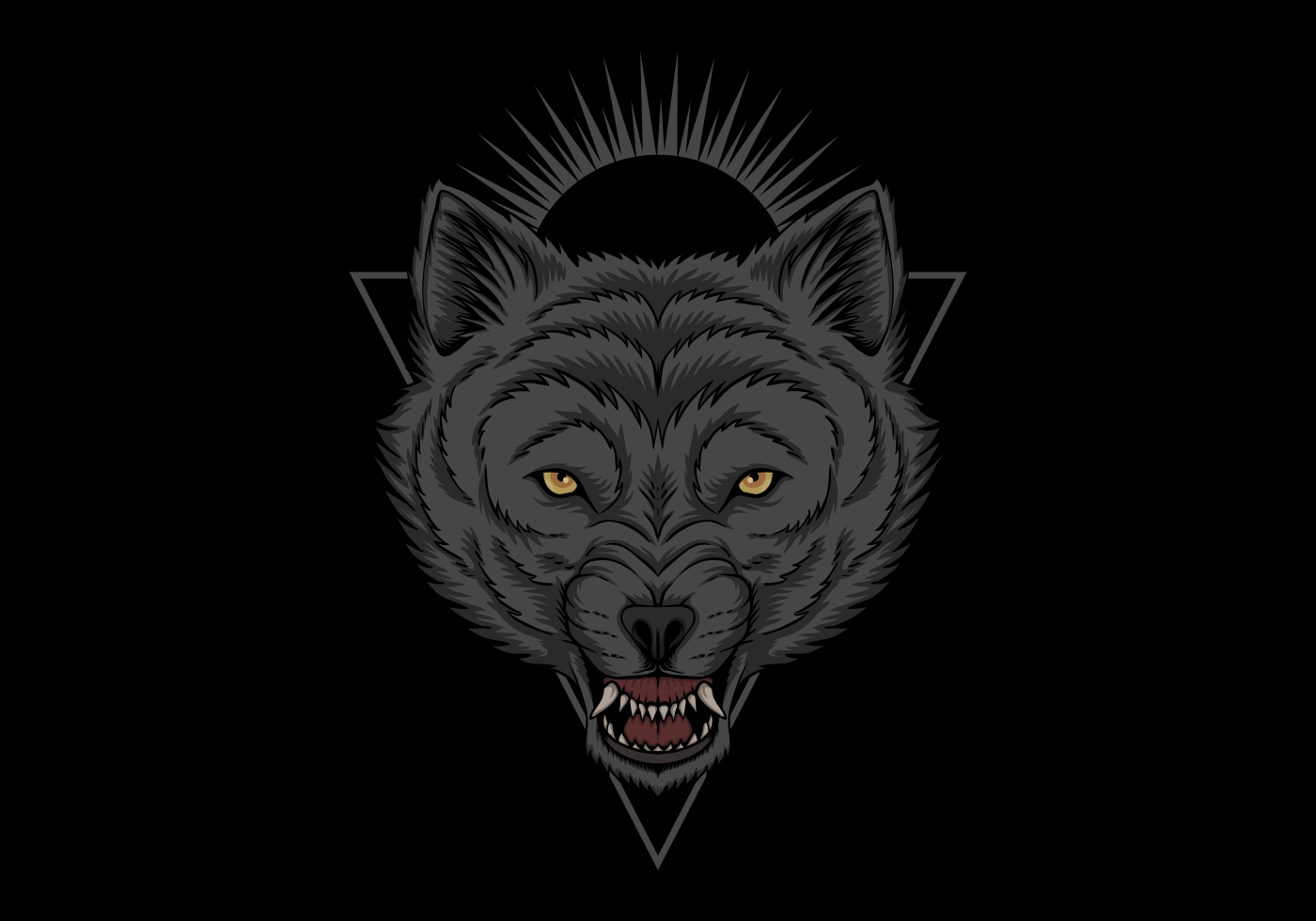 Angry wolf head illustration 1309217 Vector Art at Vecteezy