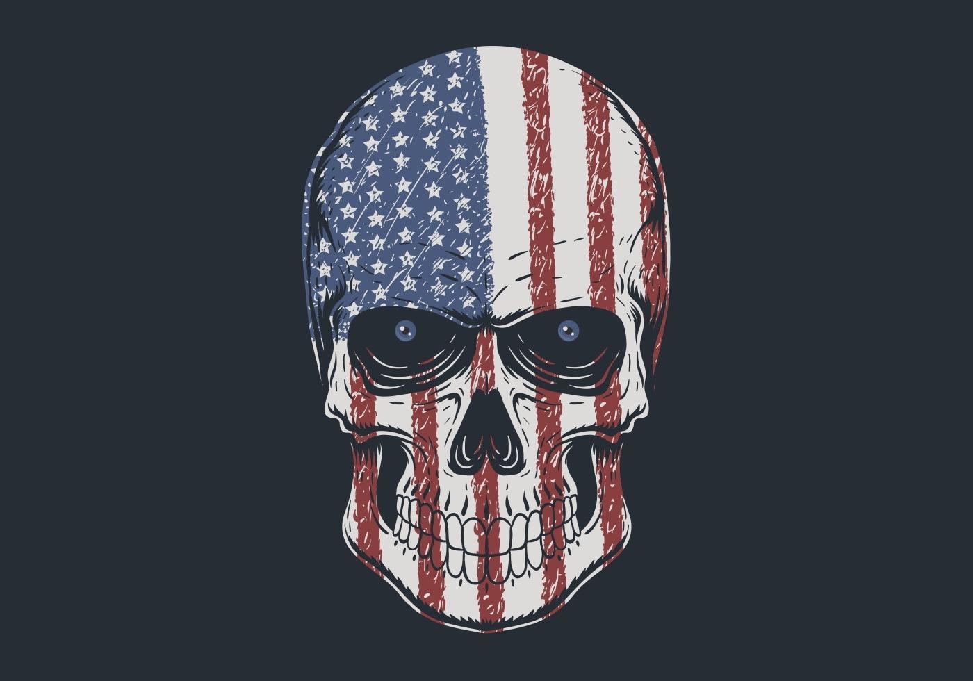 Skull head America illustration vector