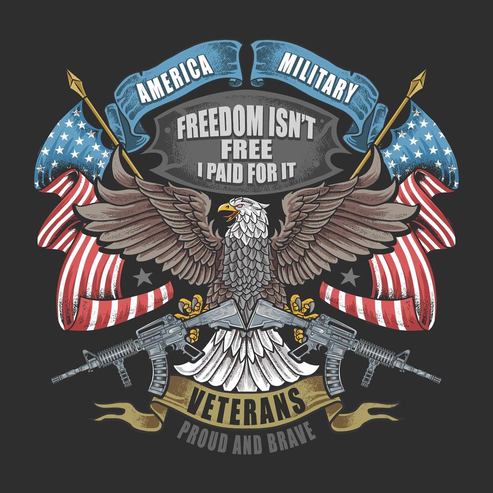 American eagle design for veterans vector