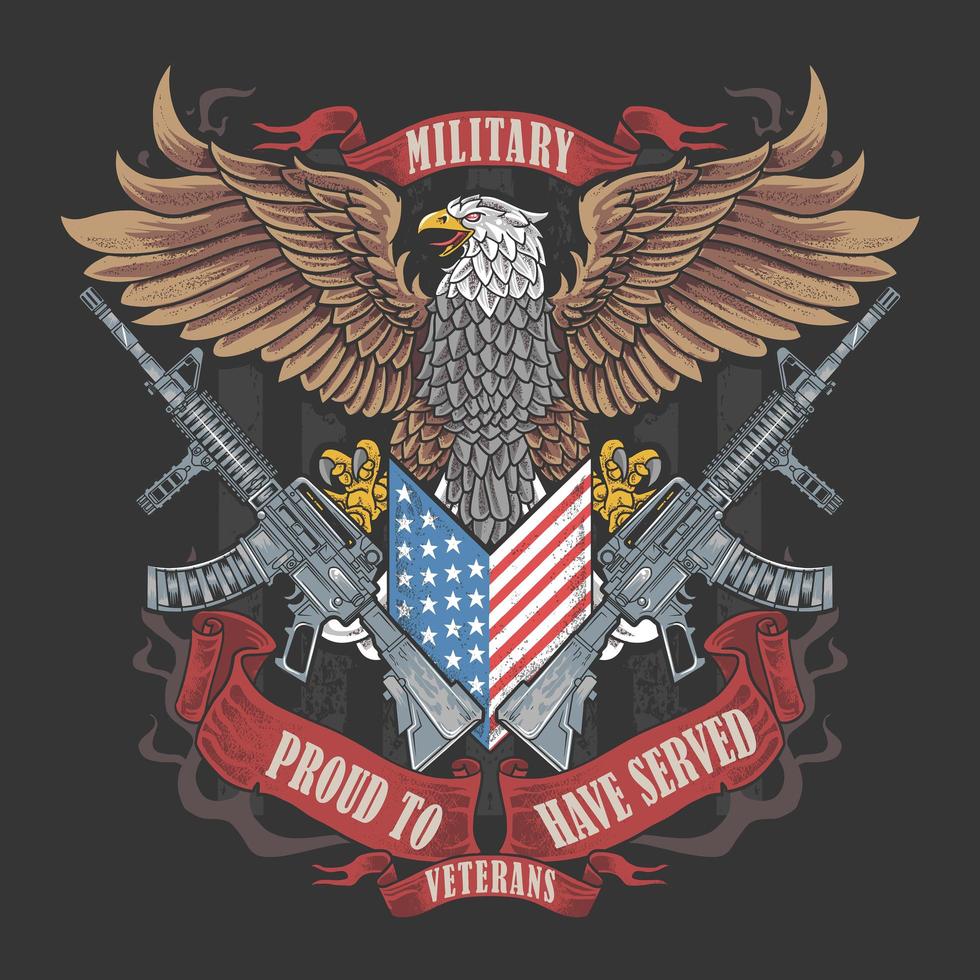 American eagle veteran emblem vector