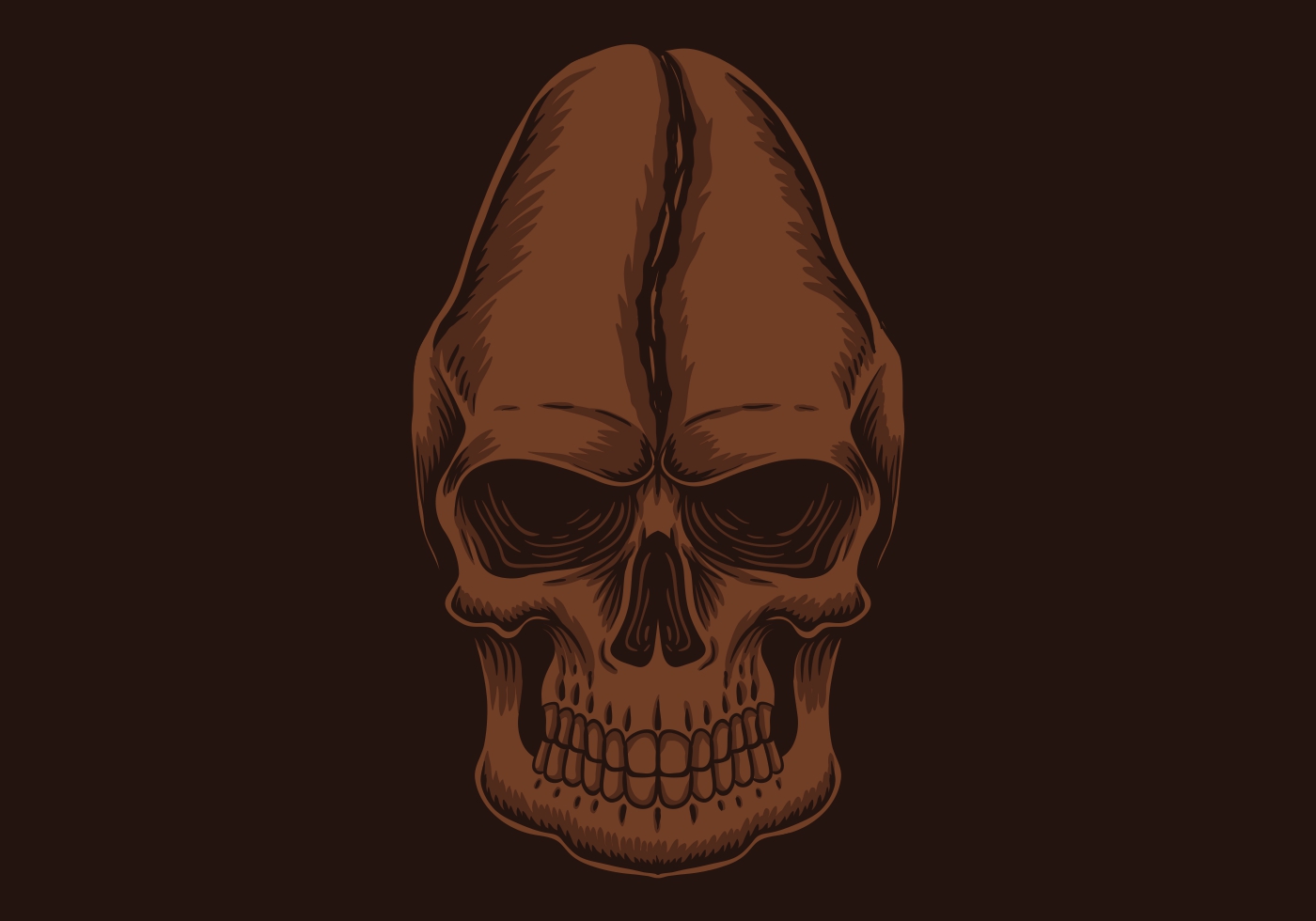 ilustração da cabeça do crânio do grão de café - Download ...