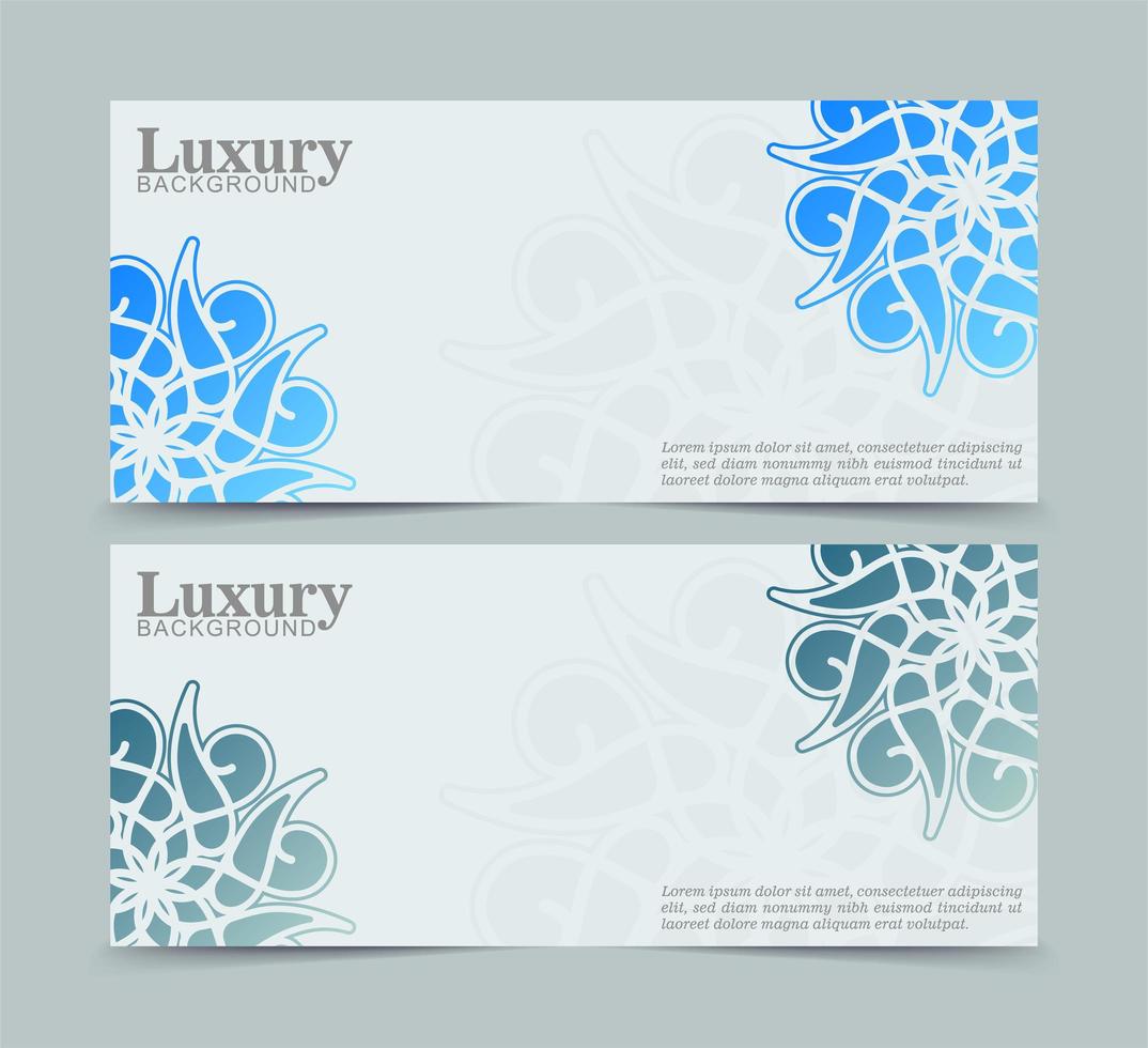 Banners de mandala en color azul. vector