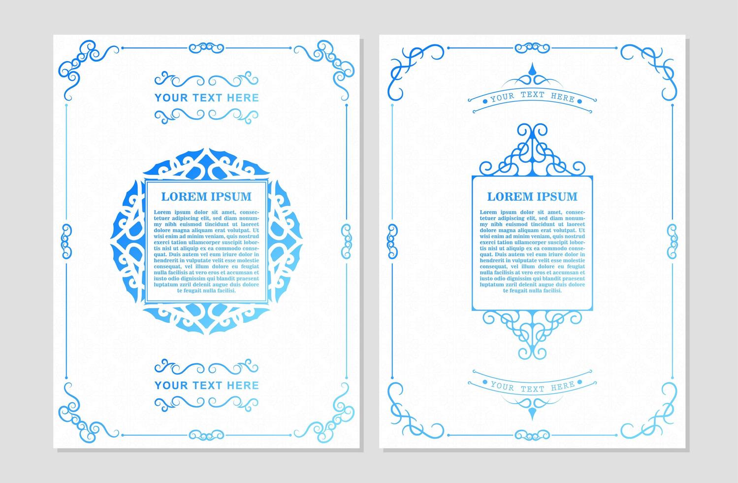 Antique white and blue greeting card vector