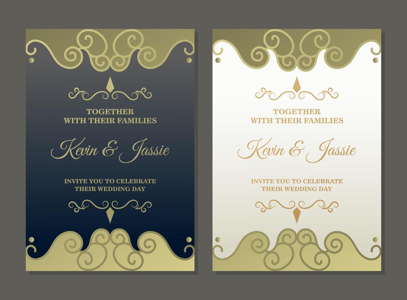 Luxury vintage golden invitation card template vector