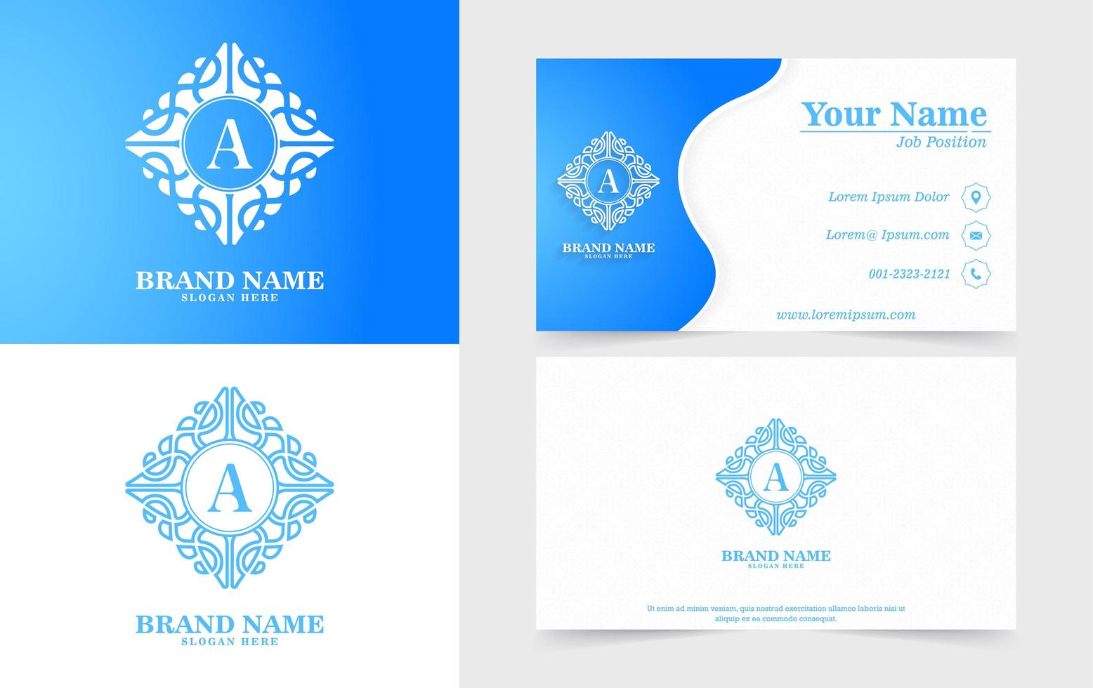 Modern ornamental emblems and business cards vector
