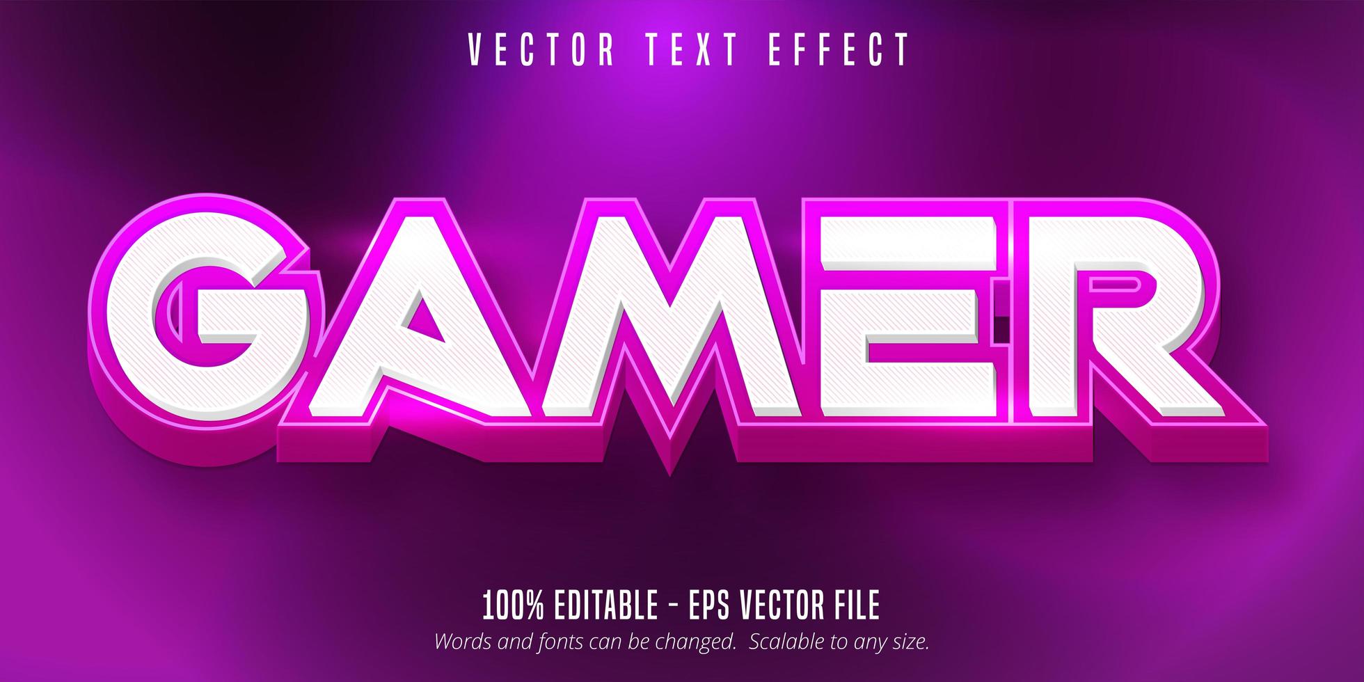 Pink And White Gamer Cartoon Style Editable Text Effect Vector Art At Vecteezy