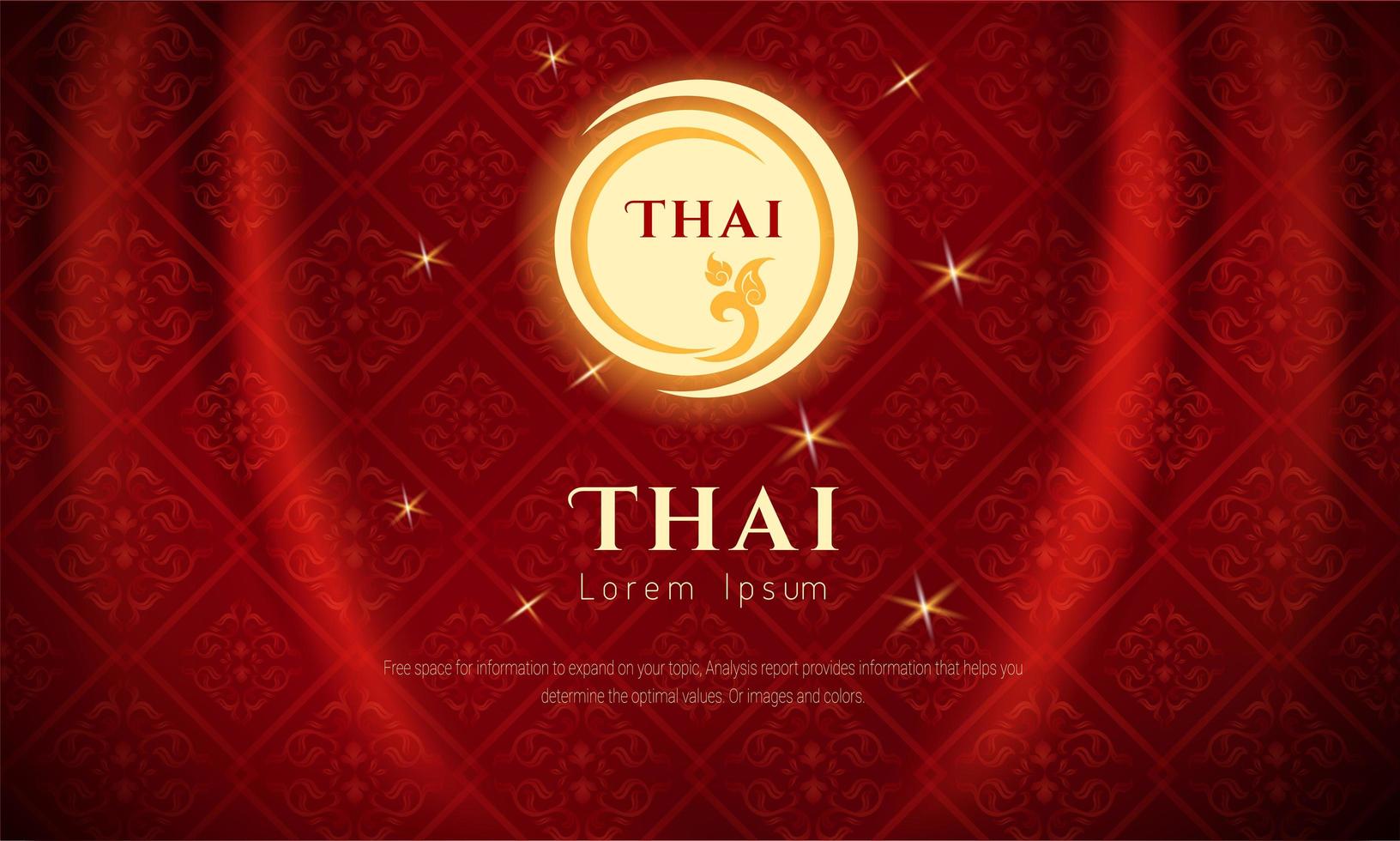 Luxury red Thai traditional background vector