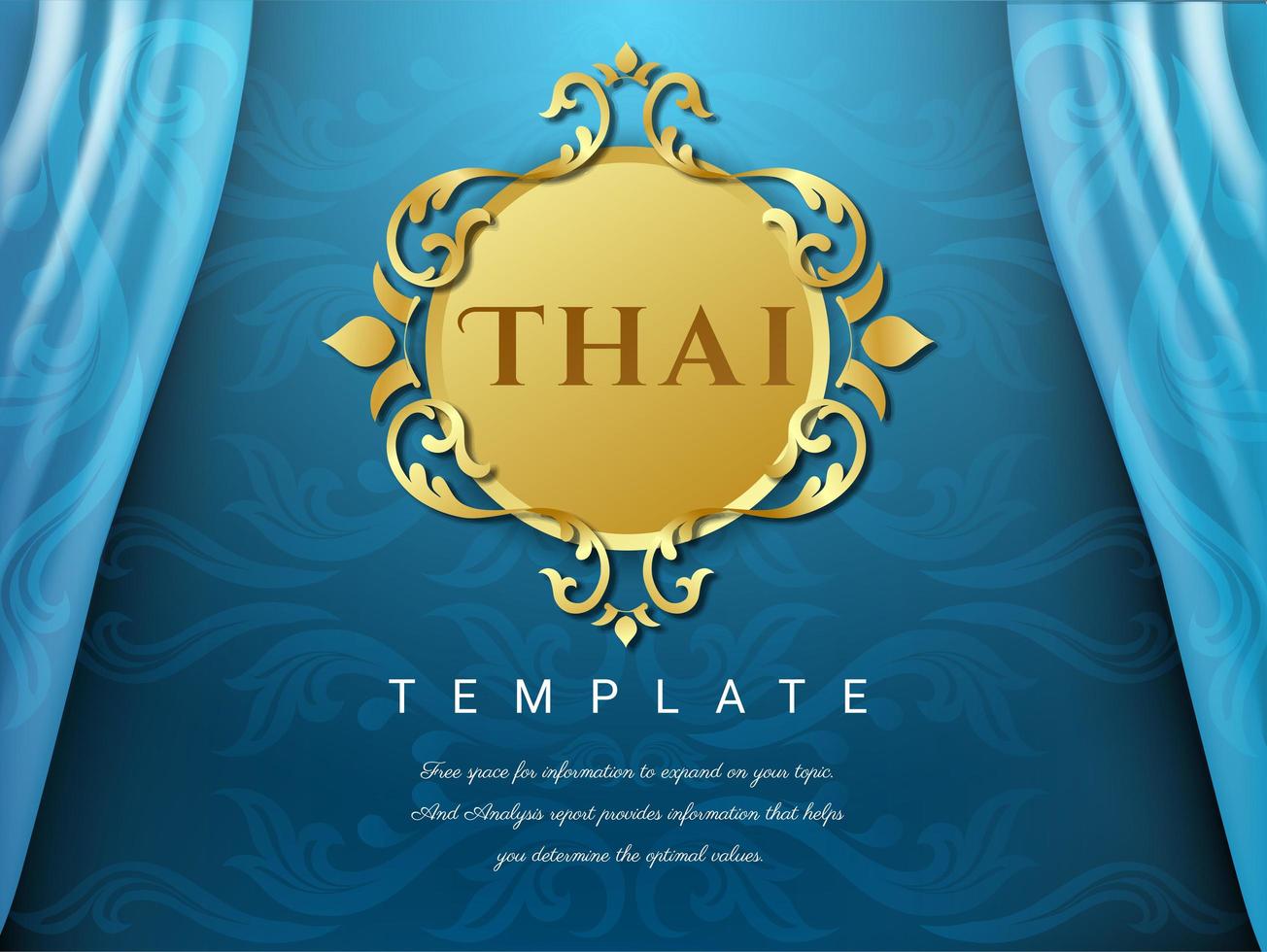 Blue Thai traditional background vector