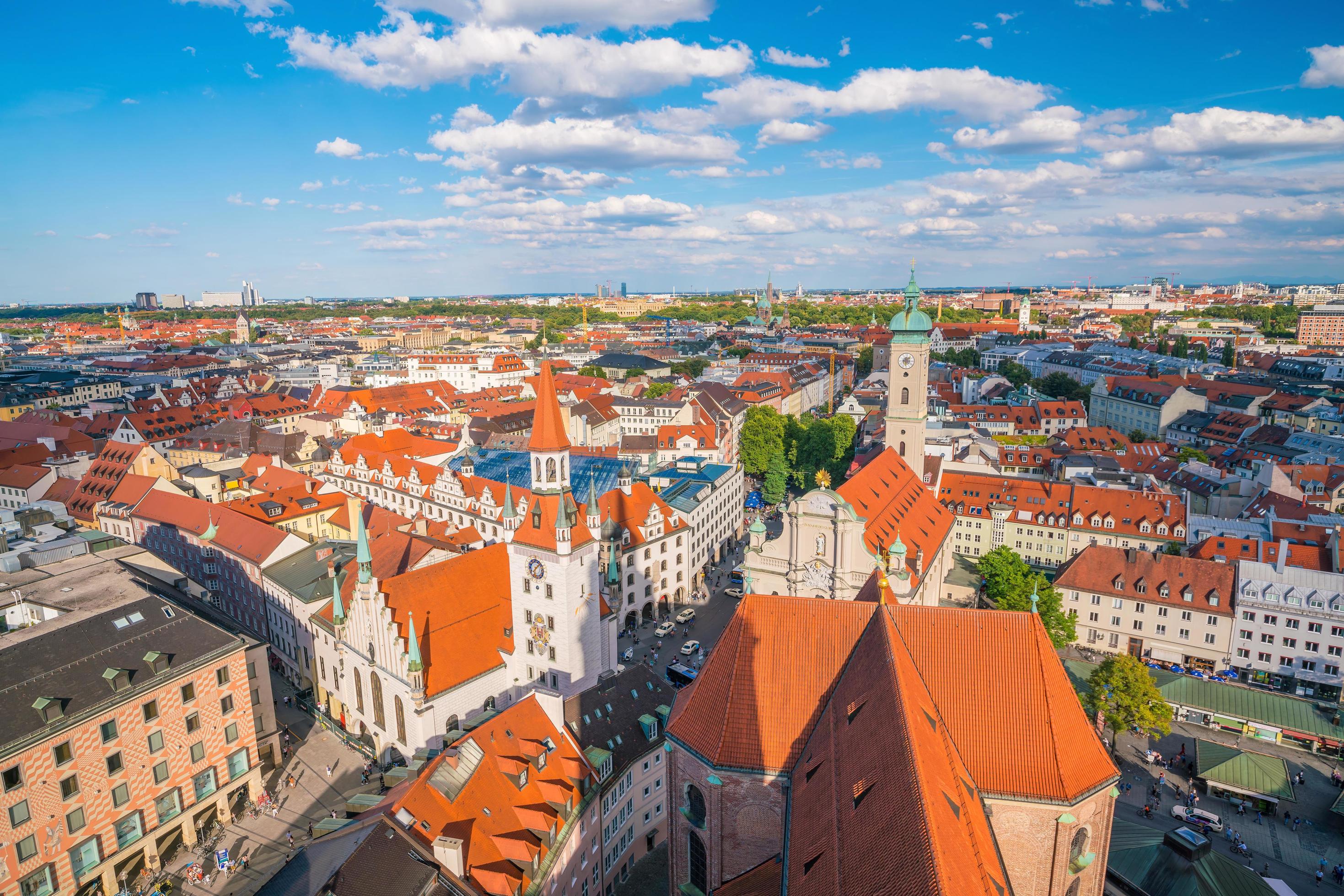 Munich panoramic aerial cityscape view photo