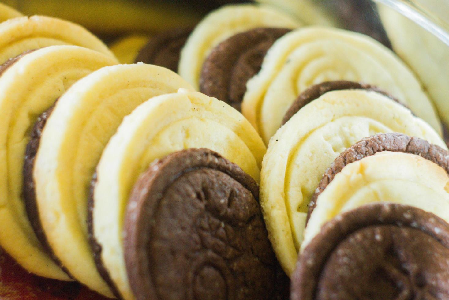 Black and white homemade cookies photo