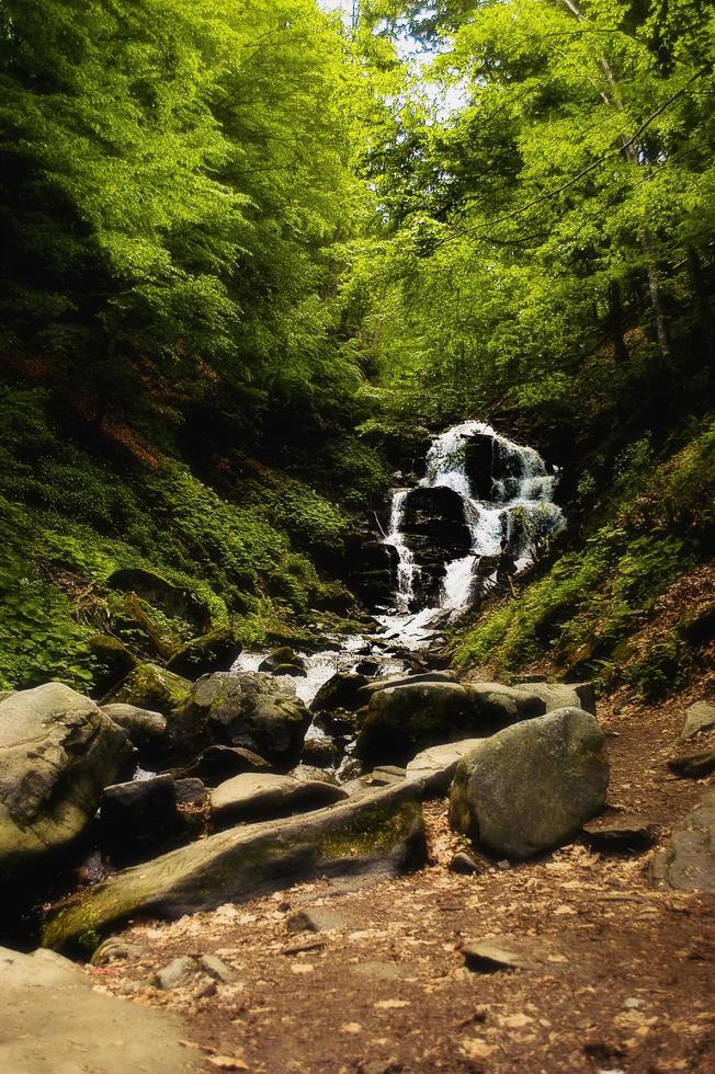 Waterfall in the Mountains, Carpathian photo