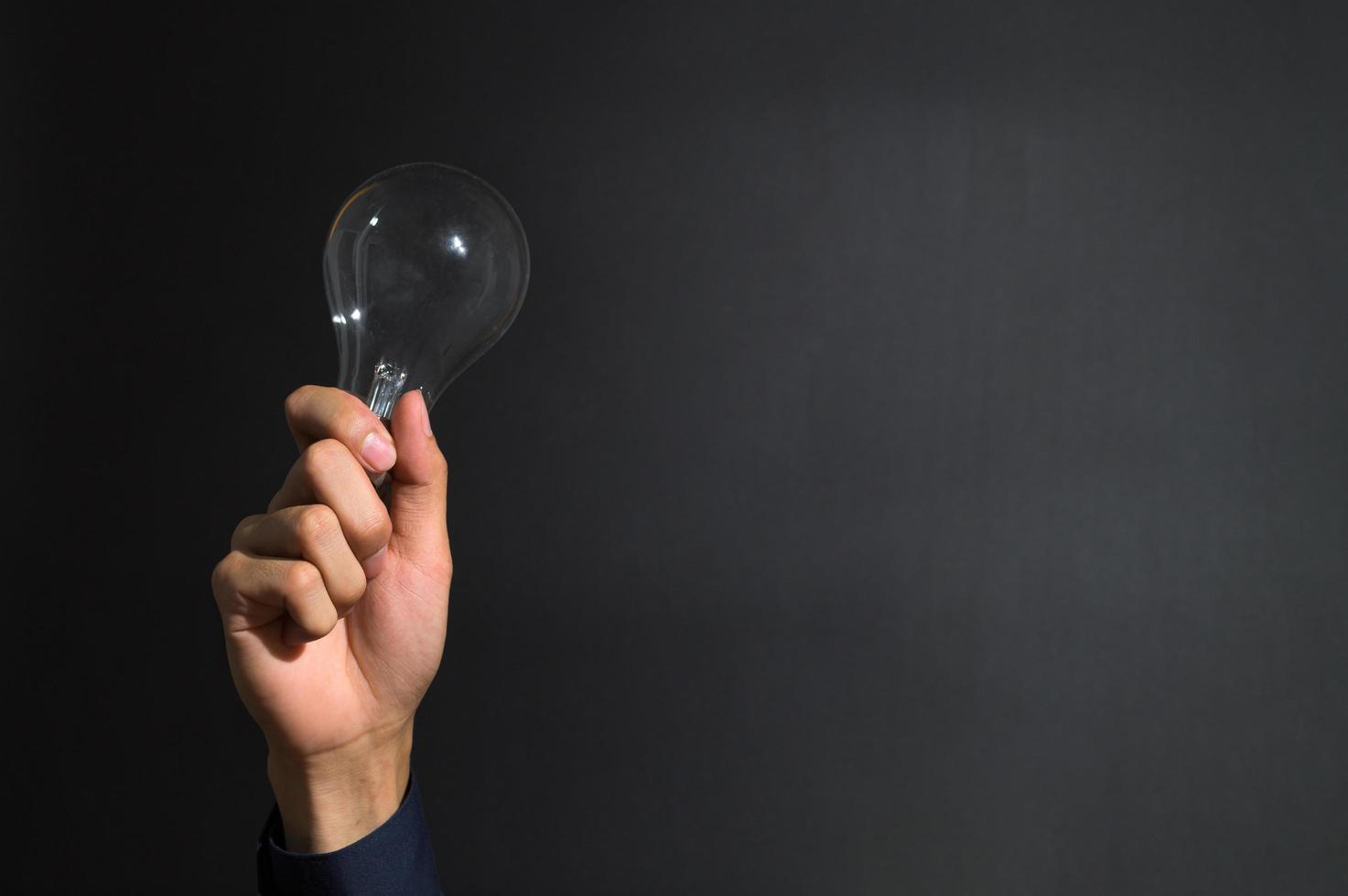 A hand with light bulb photo